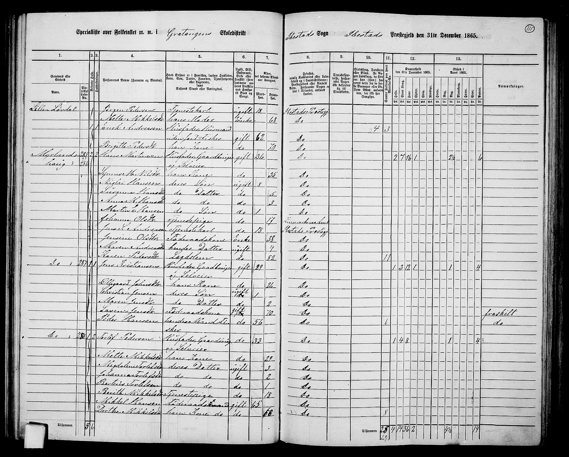 RA, 1865 census for Ibestad, 1865, p. 104