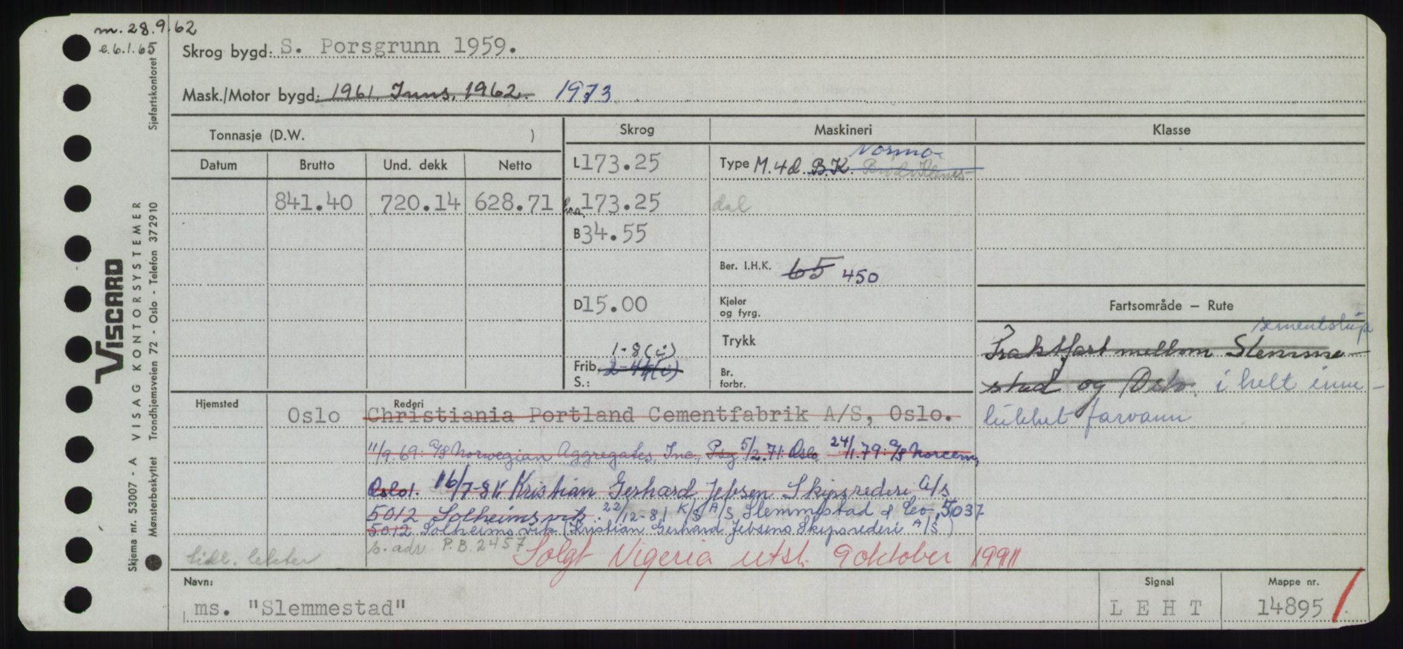 Sjøfartsdirektoratet med forløpere, Skipsmålingen, RA/S-1627/H/Hd/L0034: Fartøy, Sk-Slå, p. 407