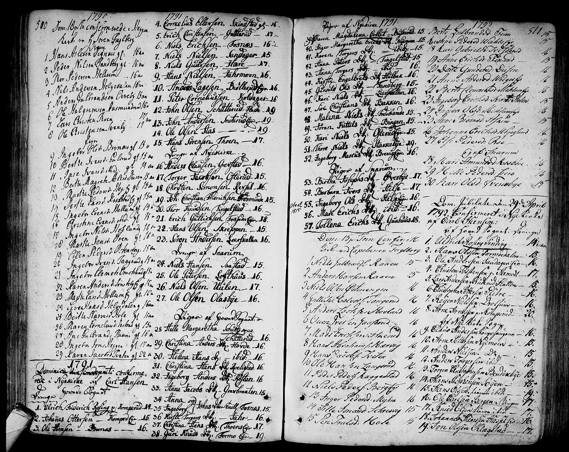 Modum kirkebøker, AV/SAKO-A-234/F/Fa/L0003: Parish register (official) no. 3, 1783-1819, p. 510-511