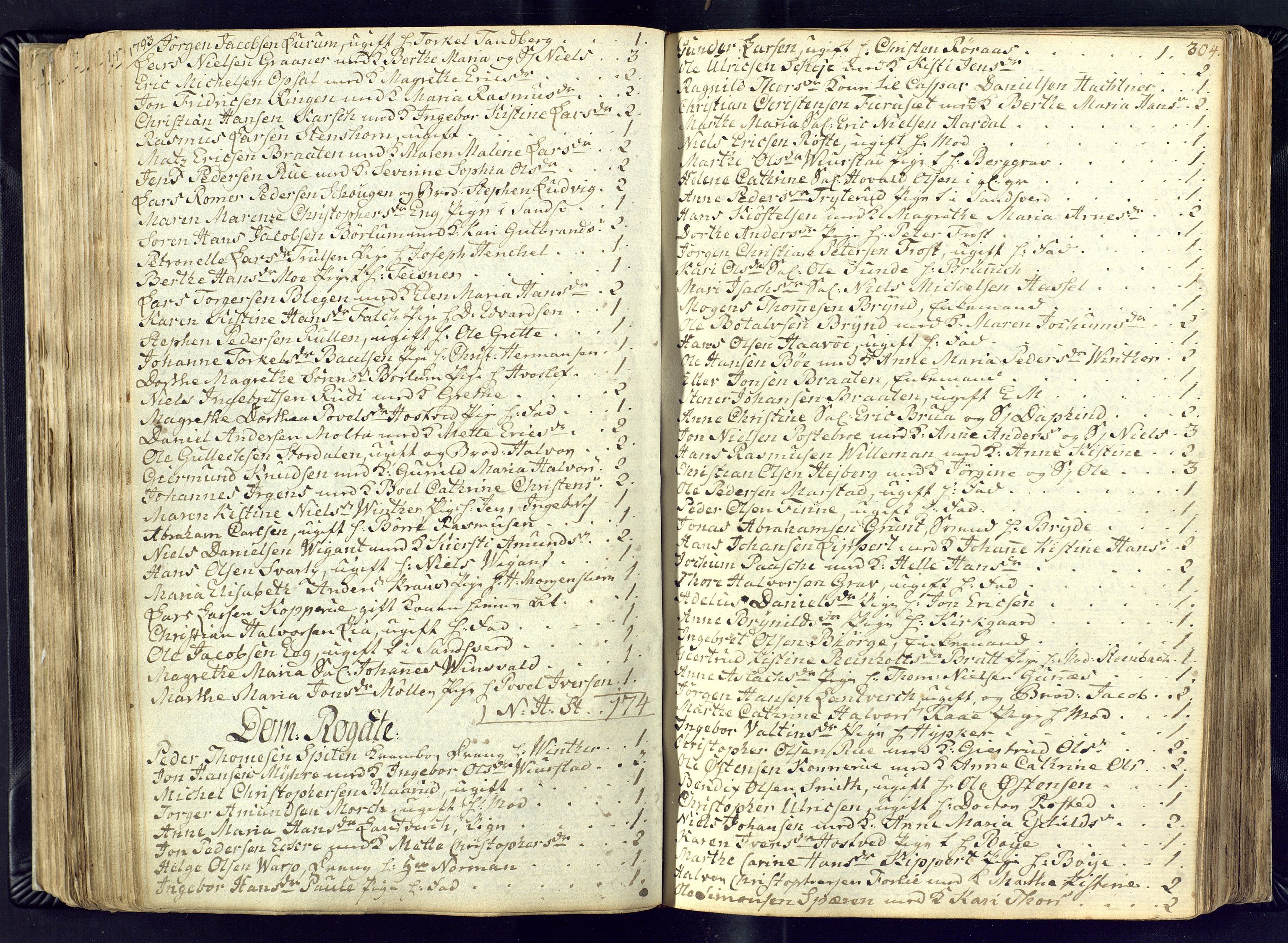 Kongsberg kirkebøker, AV/SAKO-A-22/M/Ma/L0011: Communicants register no. 11, 1788-1795, p. 304