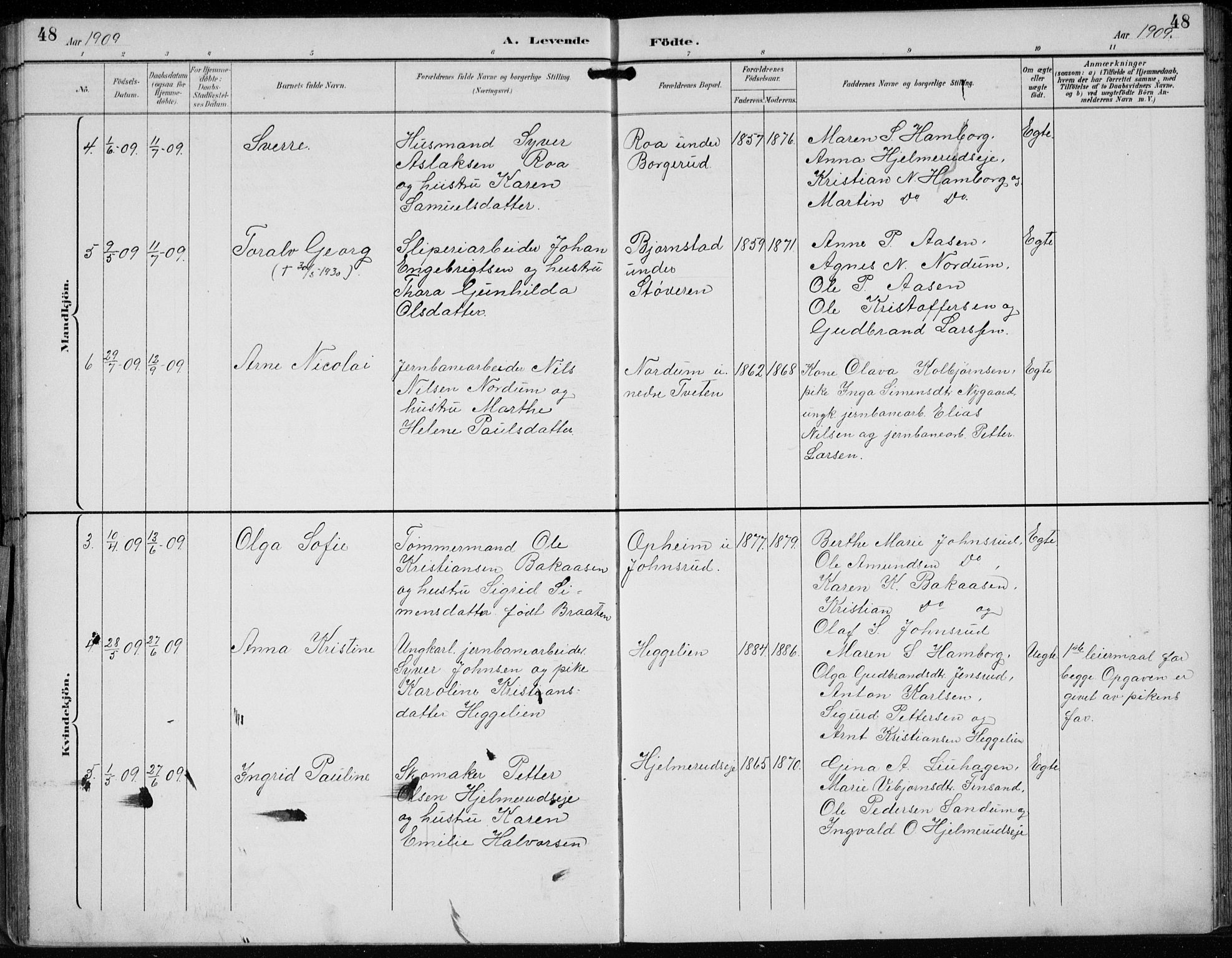 Lunder kirkebøker, AV/SAKO-A-629/F/Fb/L0001: Parish register (official) no. II 1, 1893-1916, p. 48