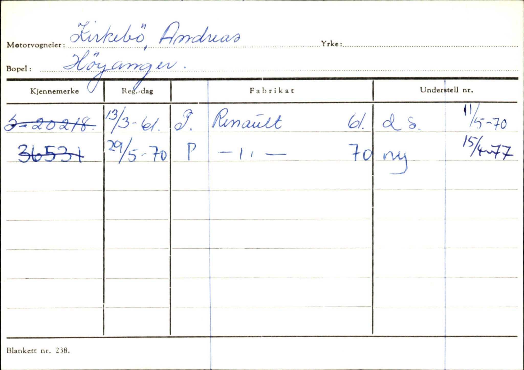 Statens vegvesen, Sogn og Fjordane vegkontor, AV/SAB-A-5301/4/F/L0130: Eigarregister Eid T-Å. Høyanger A-O, 1945-1975, p. 1711