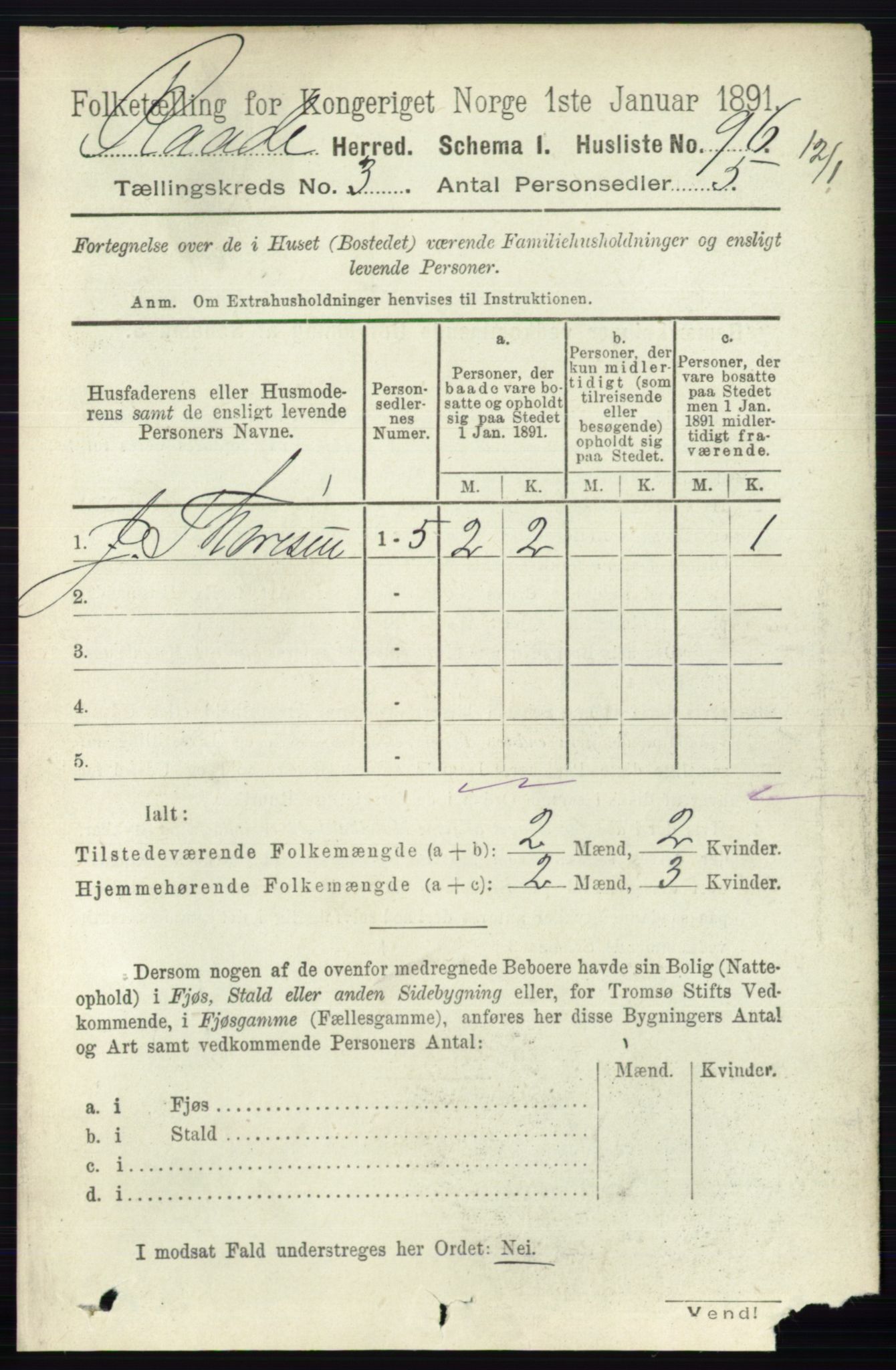 RA, 1891 census for 0135 Råde, 1891, p. 1203