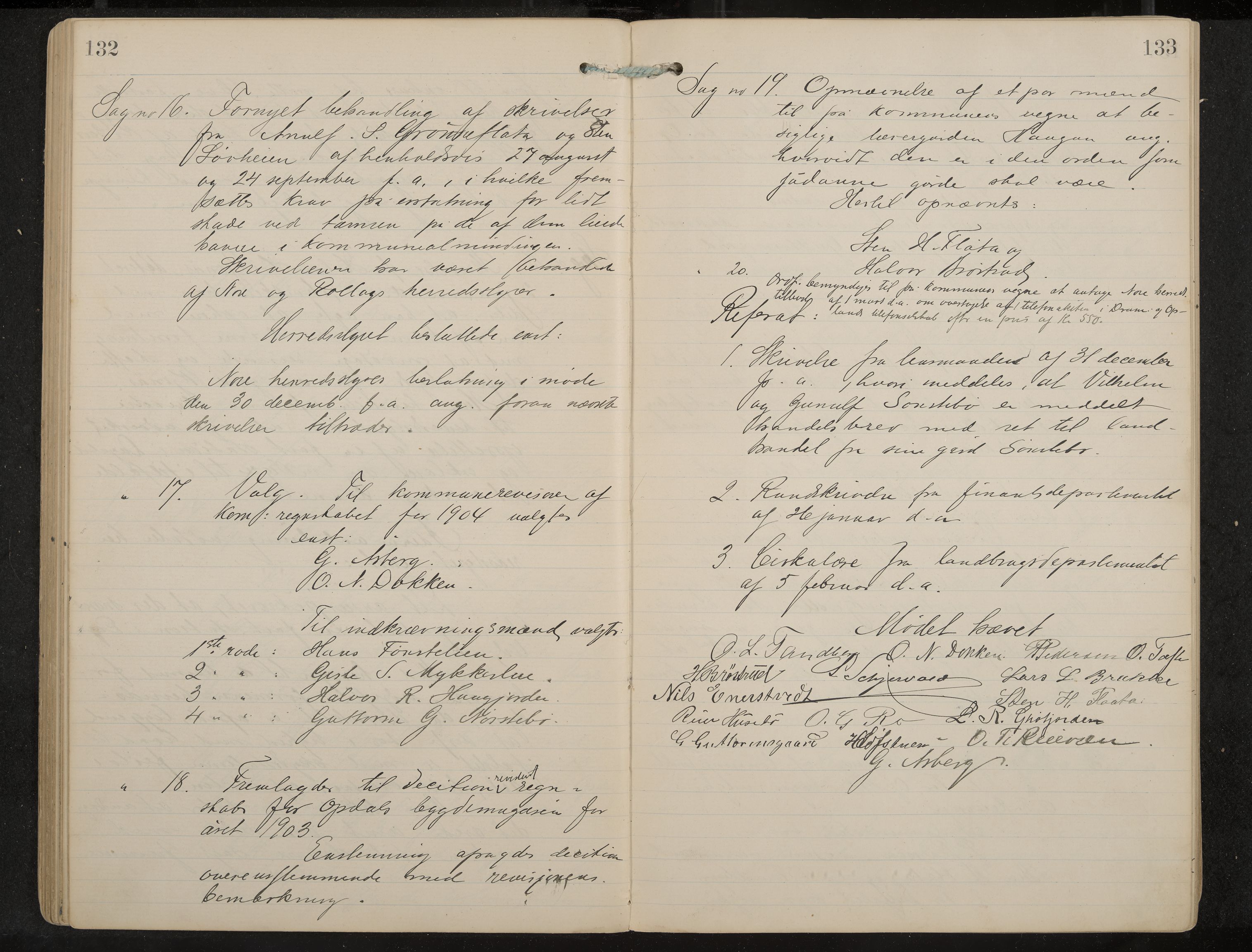 Uvdal formannskap og sentraladministrasjon, IKAK/0634021/A/Aa/L0001: Møtebok, 1901-1909, p. 132-133