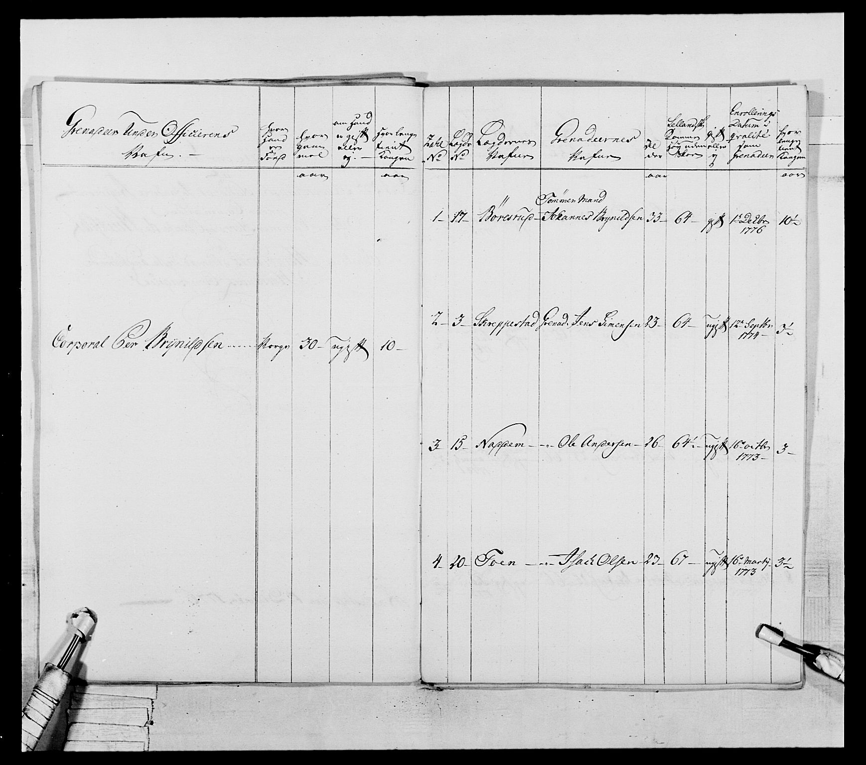 Generalitets- og kommissariatskollegiet, Det kongelige norske kommissariatskollegium, AV/RA-EA-5420/E/Eh/L0043a: 2. Akershusiske nasjonale infanteriregiment, 1767-1778, p. 582