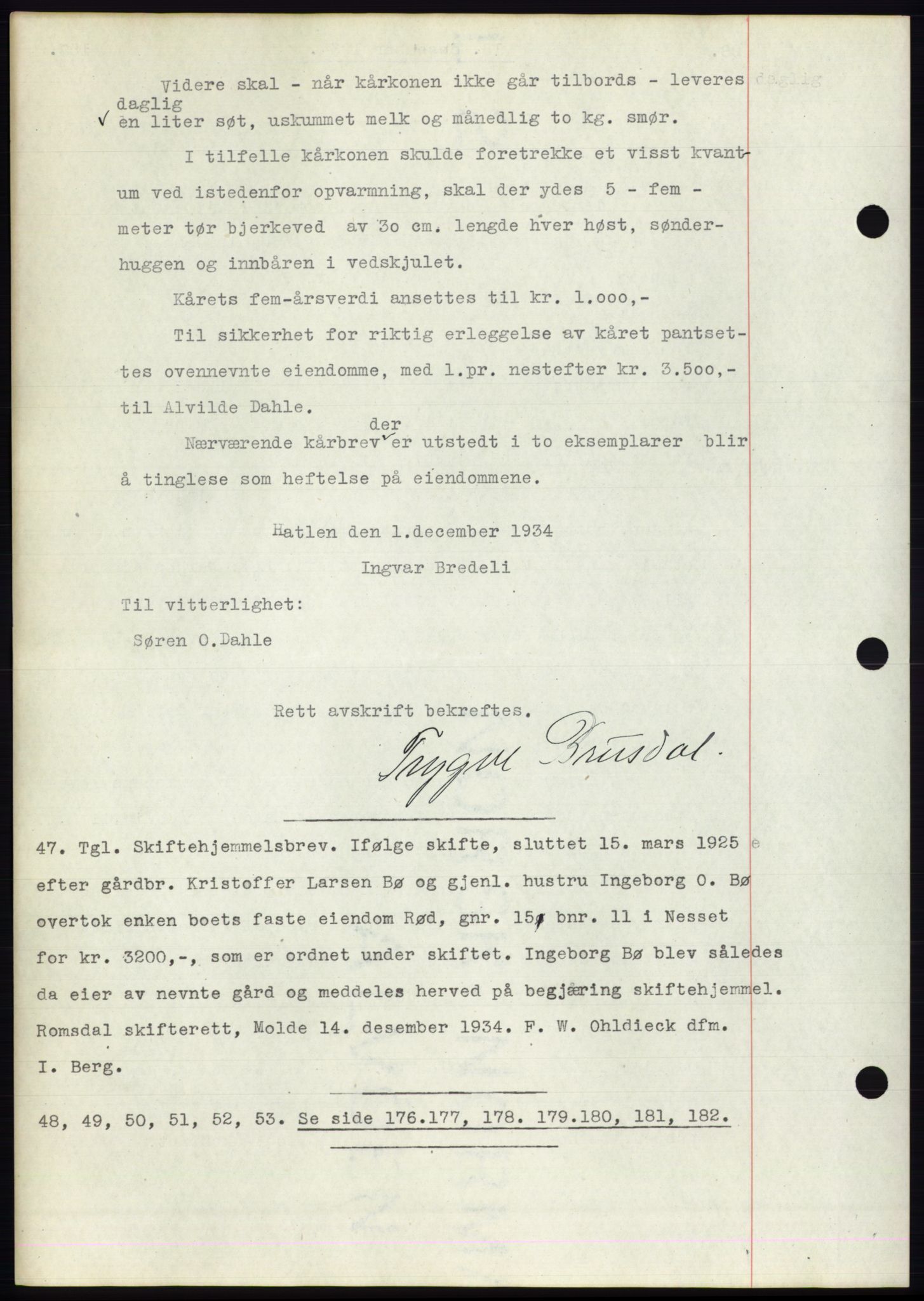 Romsdal sorenskriveri, AV/SAT-A-4149/1/2/2C/L0066: Mortgage book no. 60, 1934-1935, Deed date: 15.12.1934