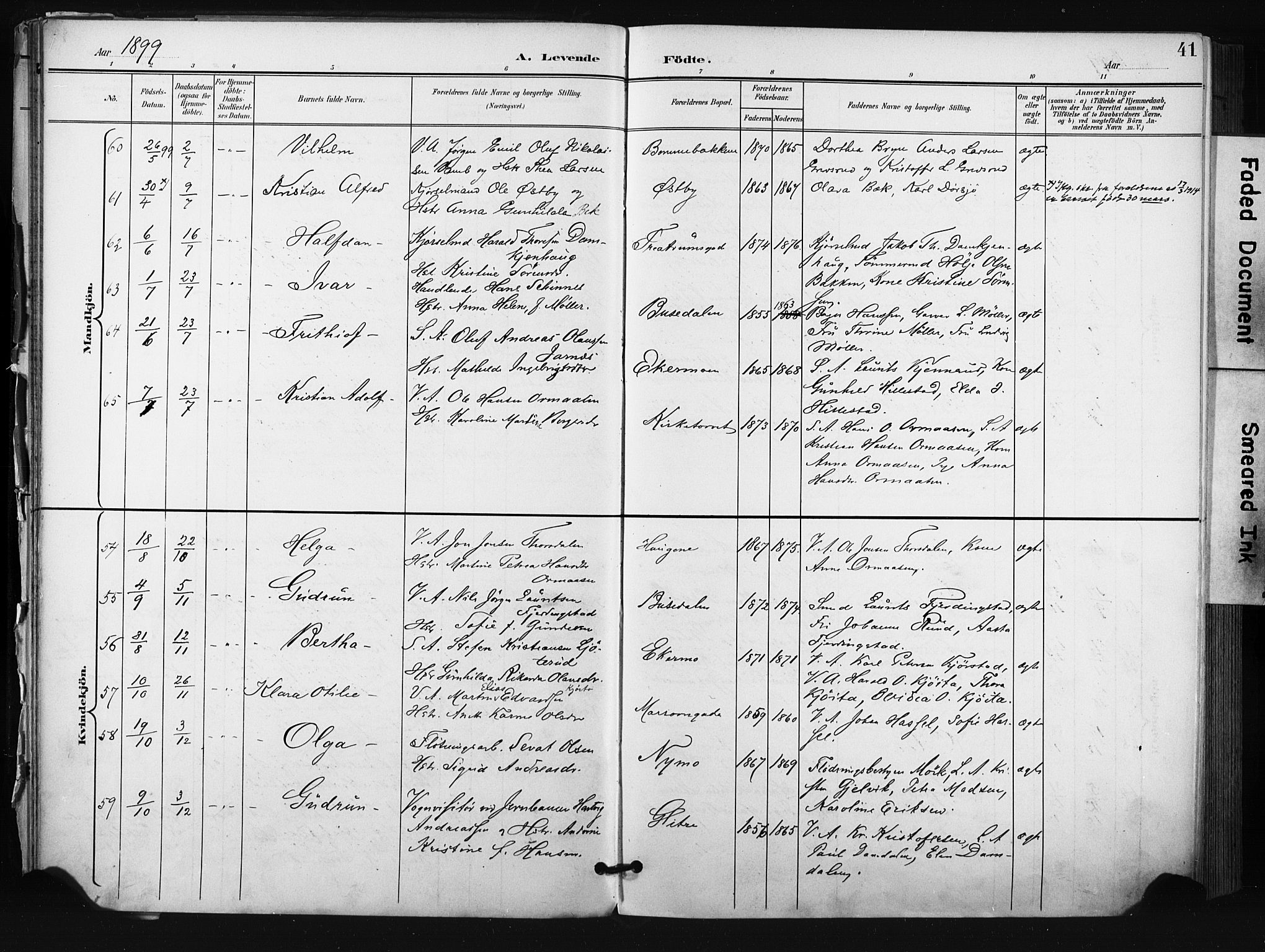 Kongsberg kirkebøker, SAKO/A-22/F/Fb/L0003: Parish register (official) no. II 3, 1896-1905, p. 41