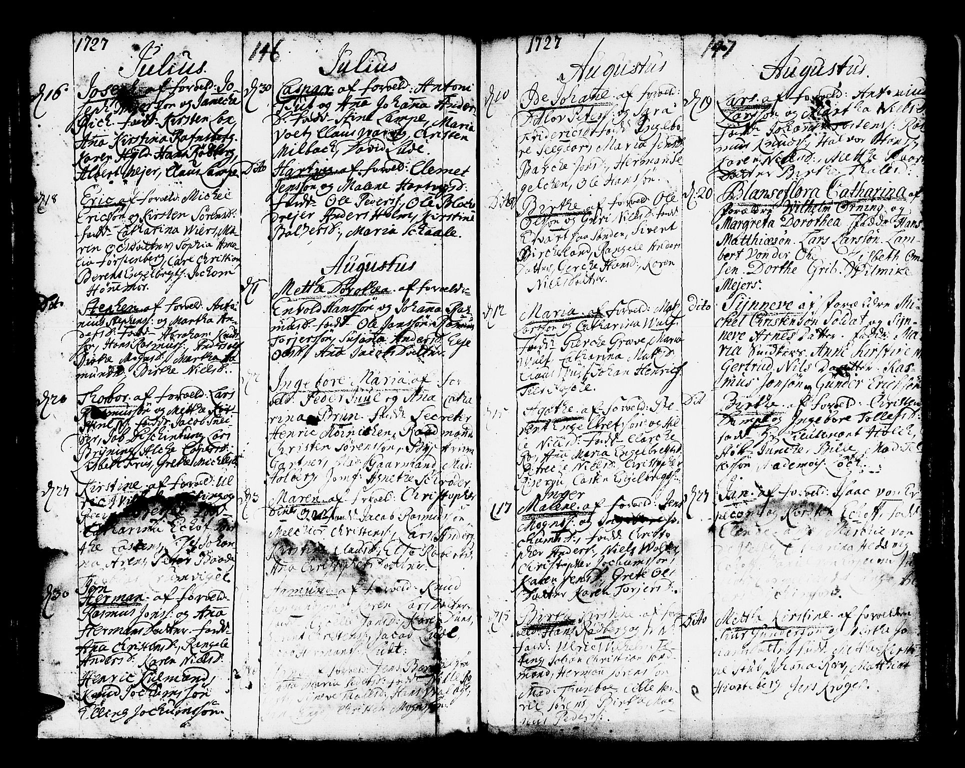 Domkirken sokneprestembete, AV/SAB-A-74801/H/Haa/L0001: Parish register (official) no. A 1, 1719-1732, p. 146-147