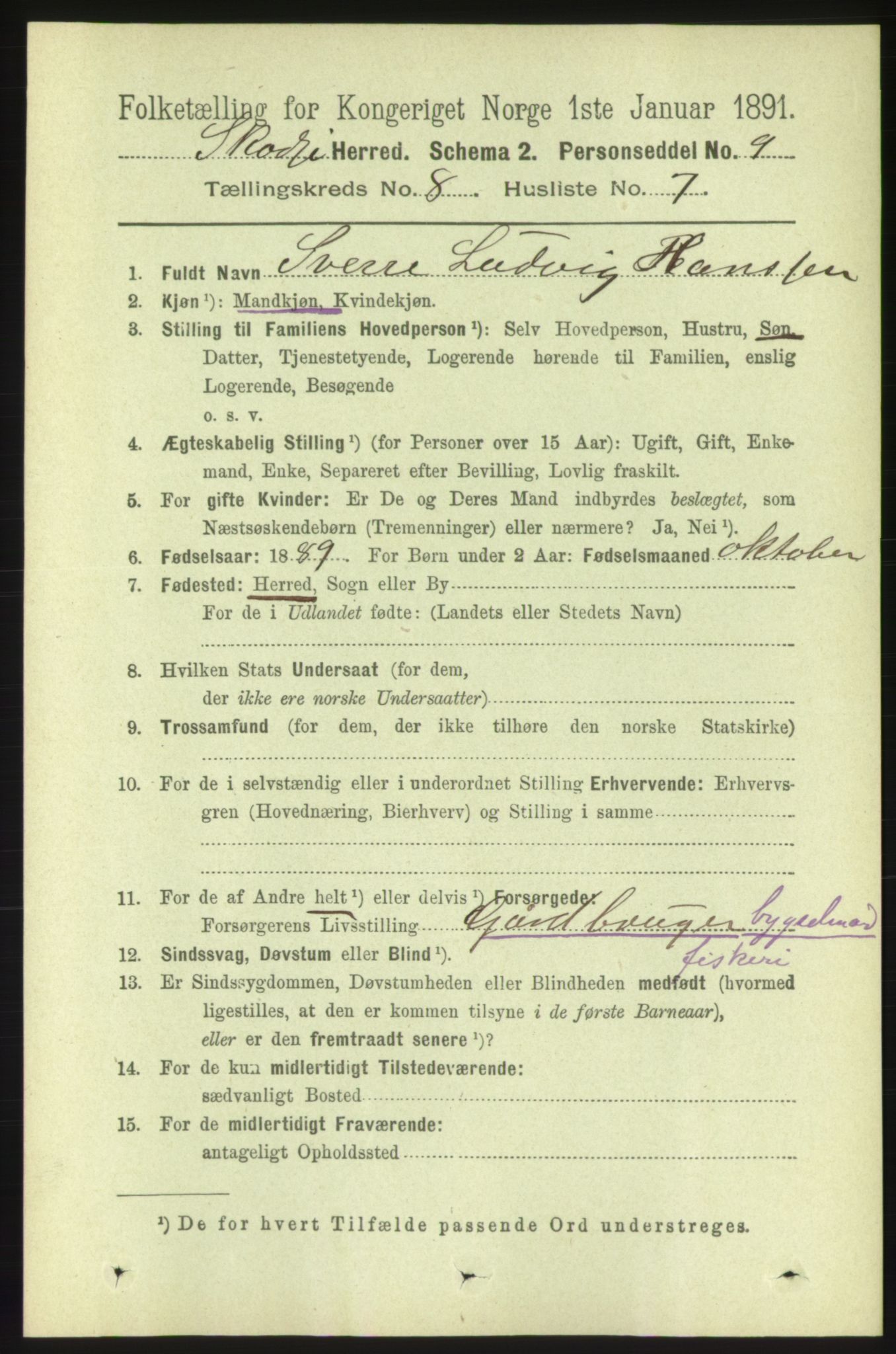 RA, 1891 census for 1529 Skodje, 1891, p. 1731