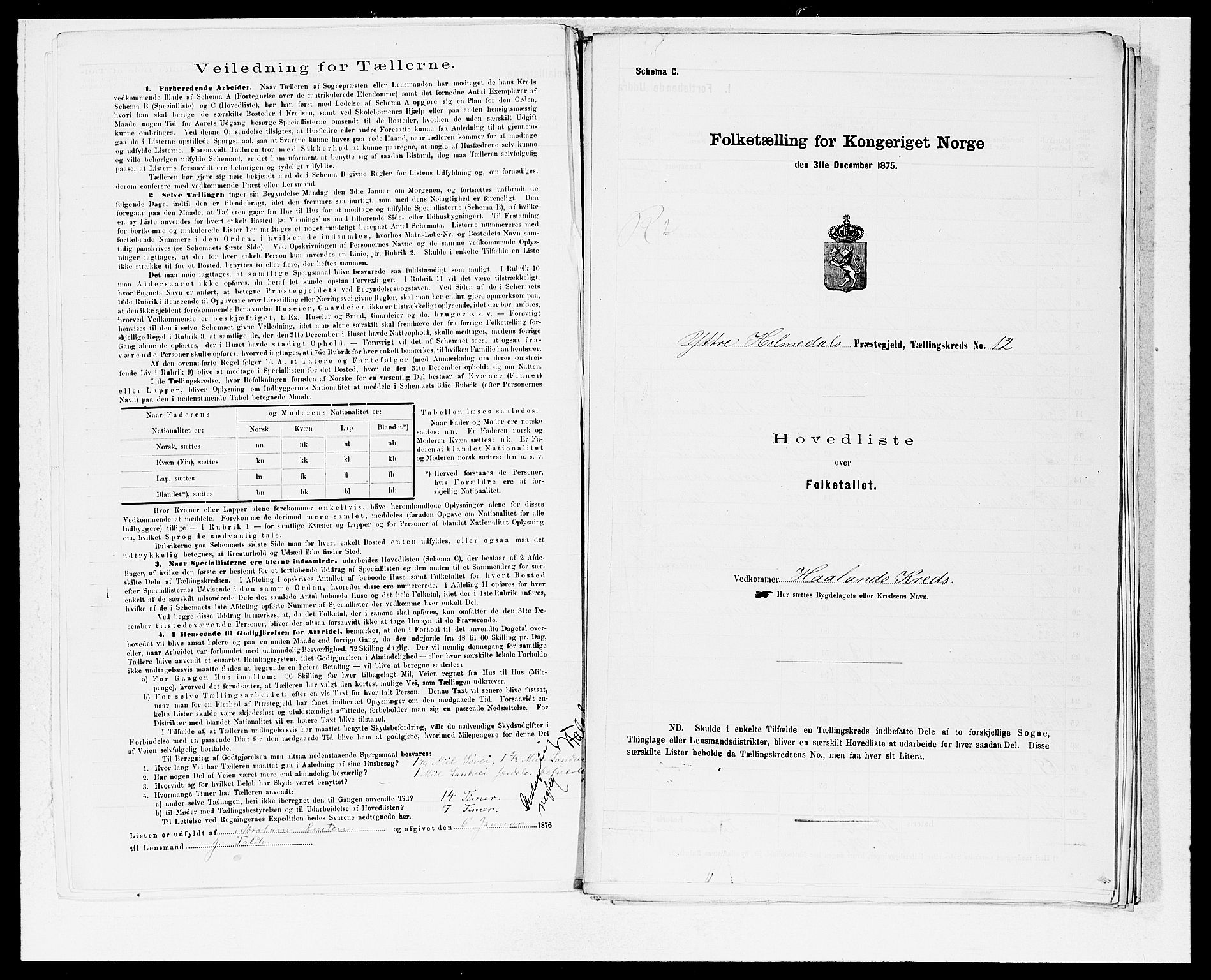 SAB, 1875 census for 1429P Ytre Holmedal, 1875, p. 28