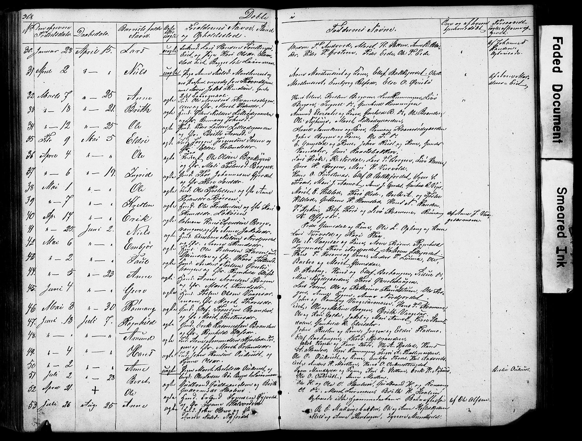 Lom prestekontor, SAH/PREST-070/L/L0012: Parish register (copy) no. 12, 1845-1873, p. 368-369