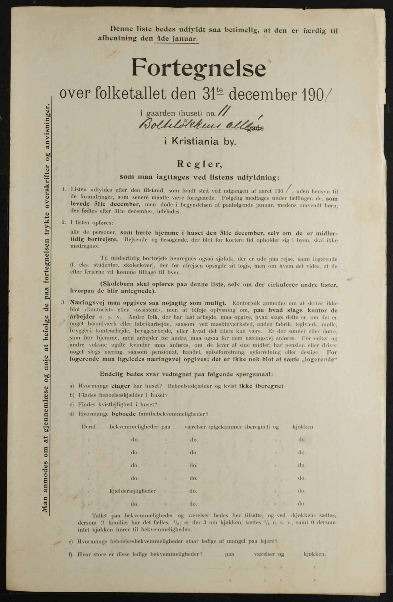 OBA, Municipal Census 1901 for Kristiania, 1901, p. 1287