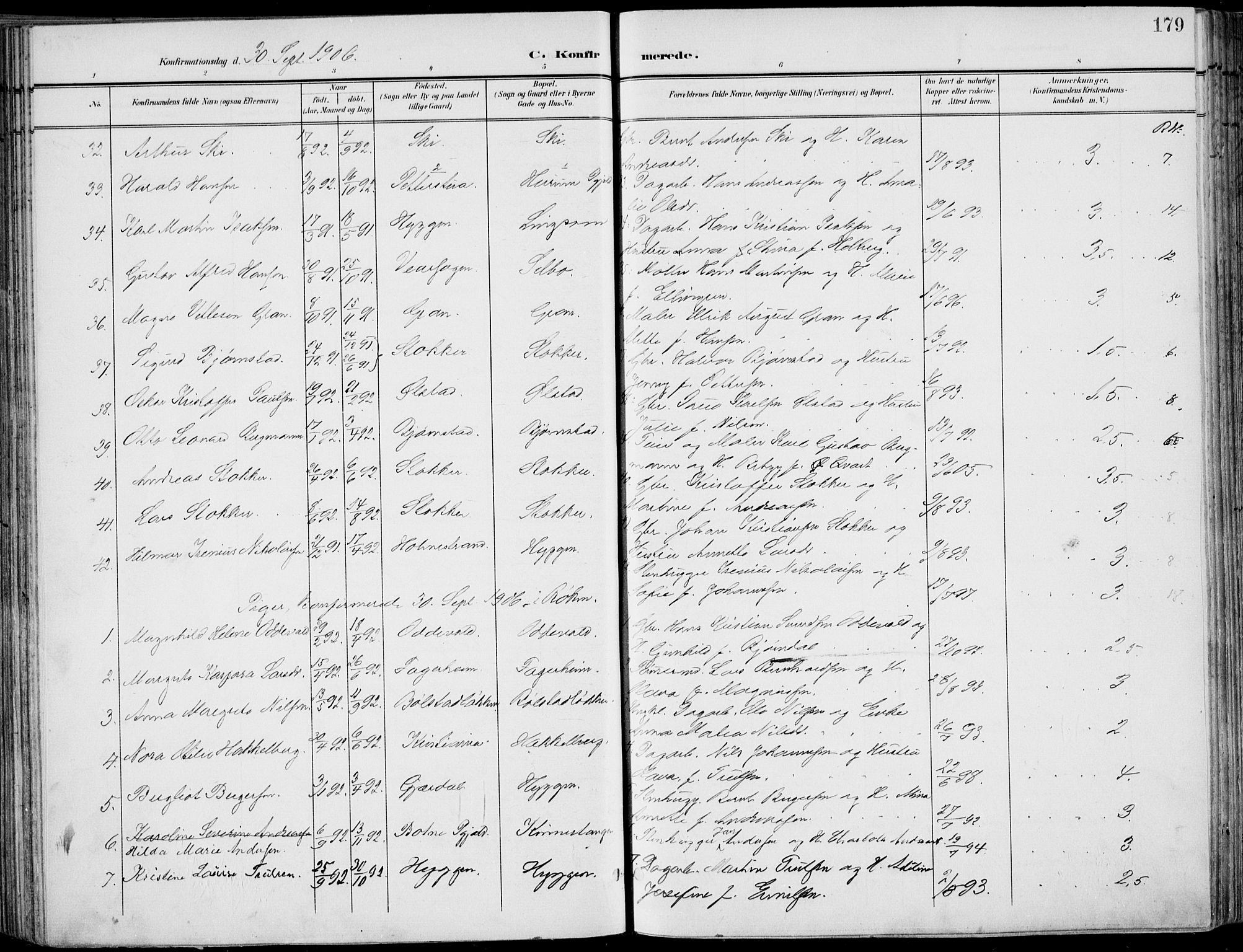 Røyken kirkebøker, AV/SAKO-A-241/F/Fa/L0009: Parish register (official) no. 9, 1898-1911, p. 179