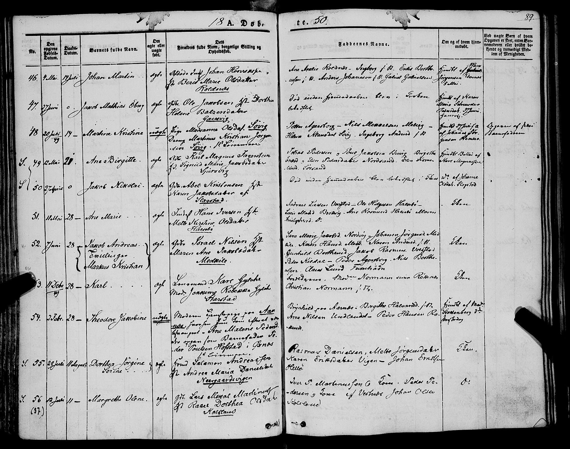 Trondenes sokneprestkontor, AV/SATØ-S-1319/H/Ha/L0009kirke: Parish register (official) no. 9, 1841-1852, p. 89