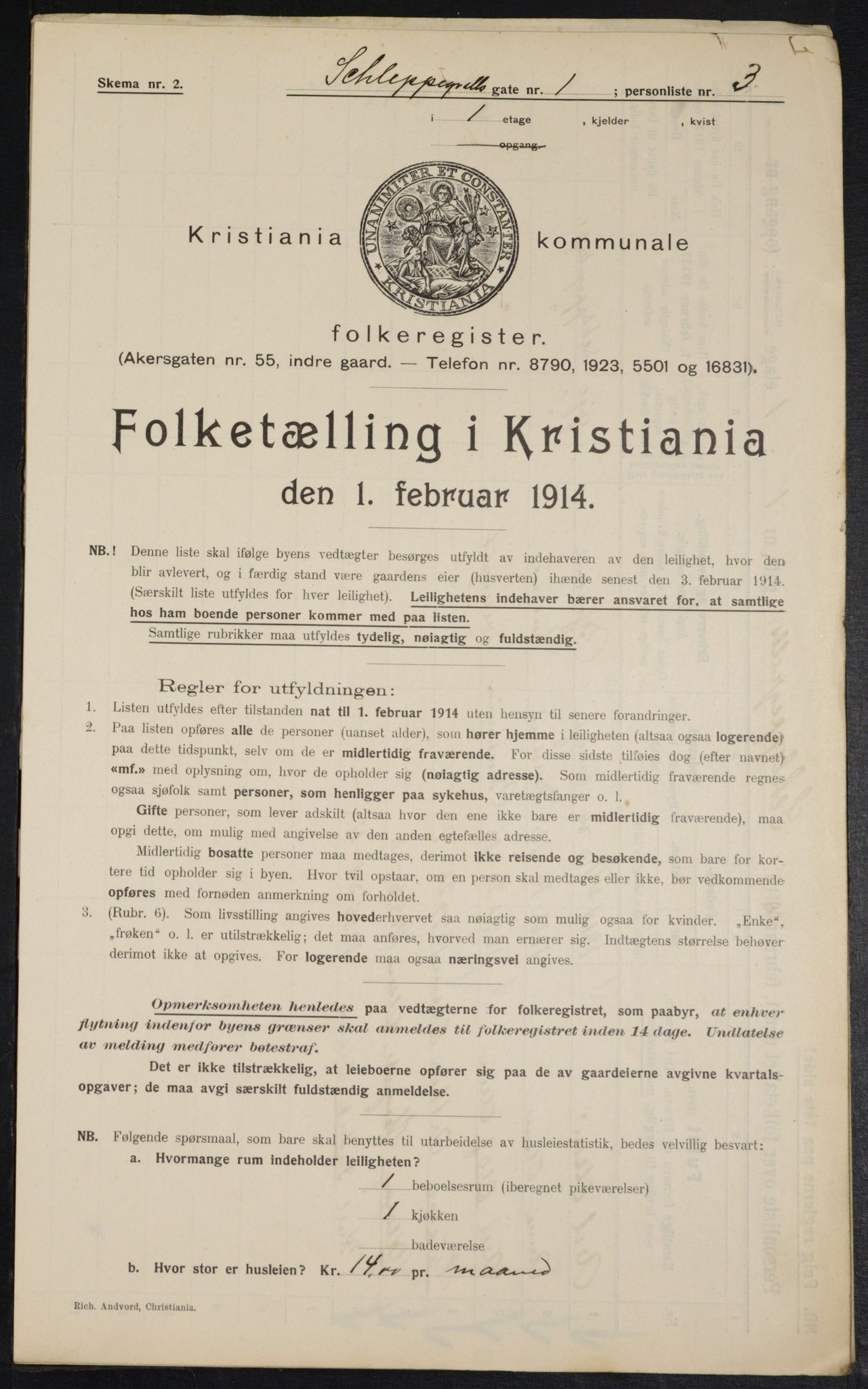 OBA, Municipal Census 1914 for Kristiania, 1914, p. 89390