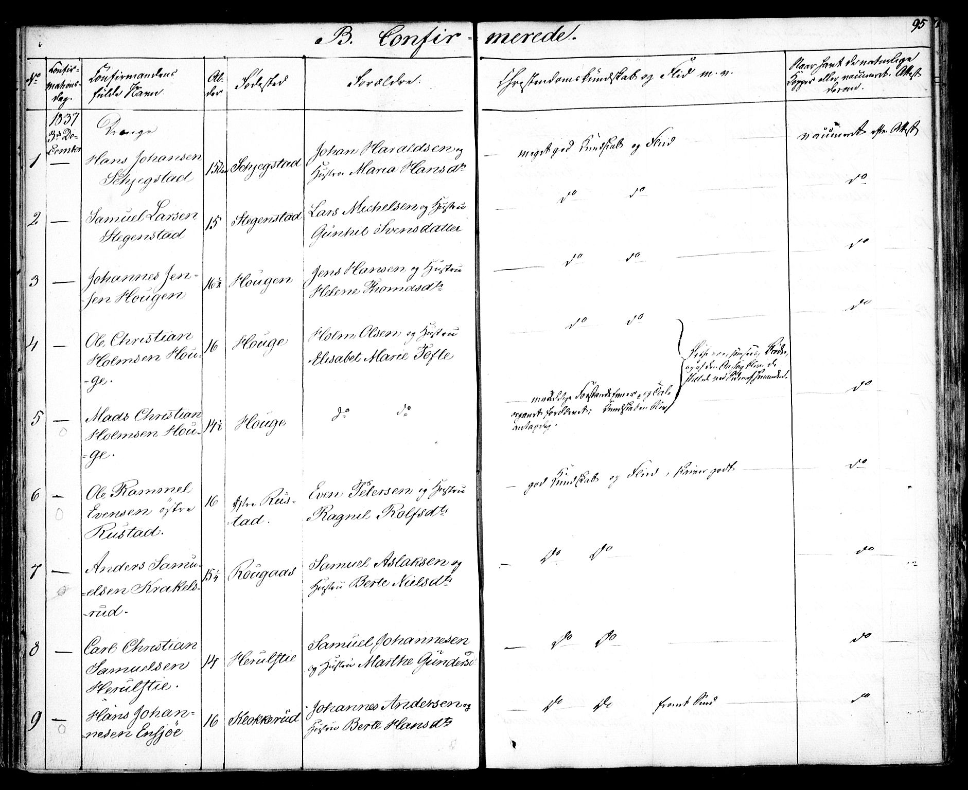 Kråkstad prestekontor Kirkebøker, SAO/A-10125a/F/Fa/L0005: Parish register (official) no. I 5, 1837-1847, p. 95