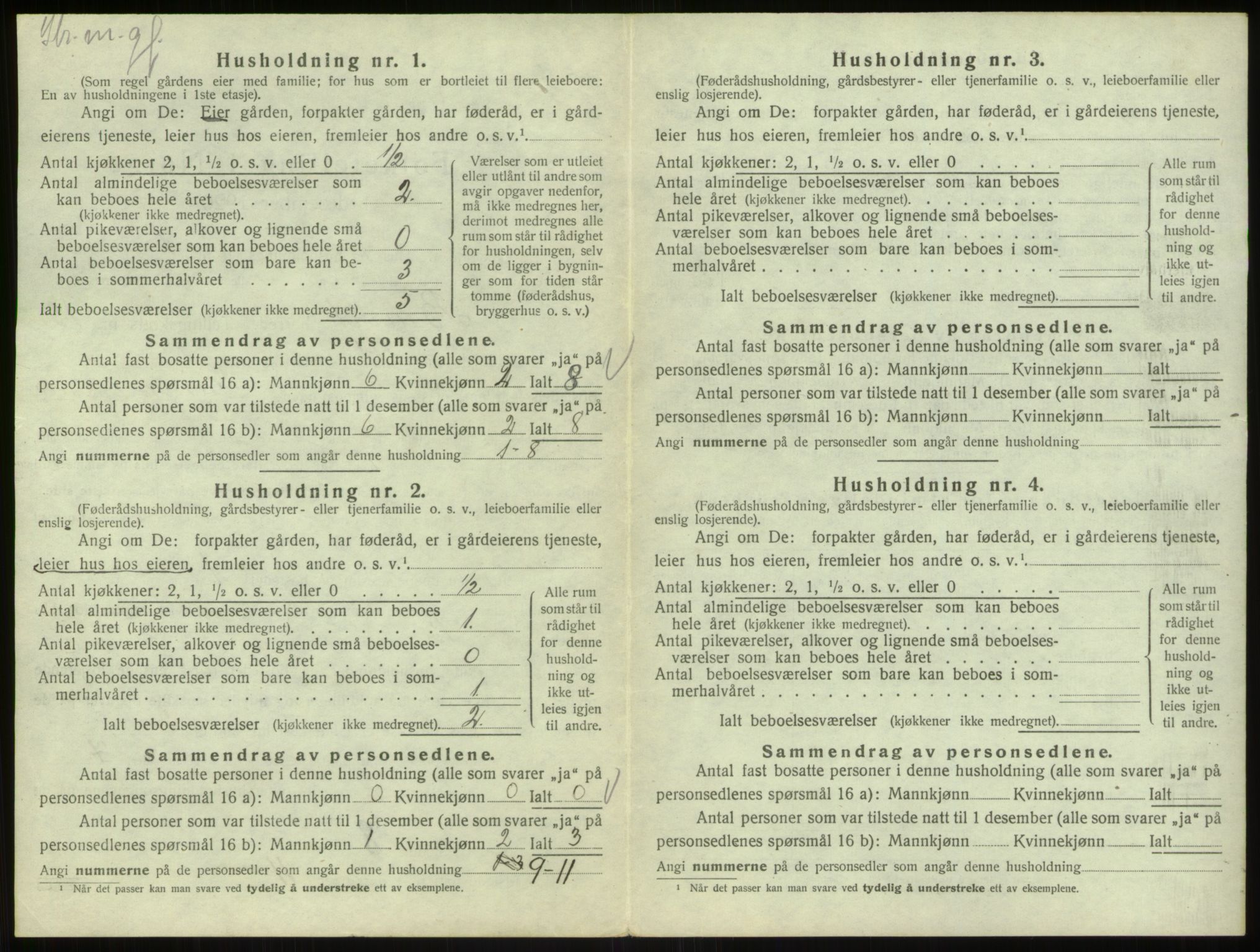 SAB, 1920 census for Bruvik, 1920, p. 847