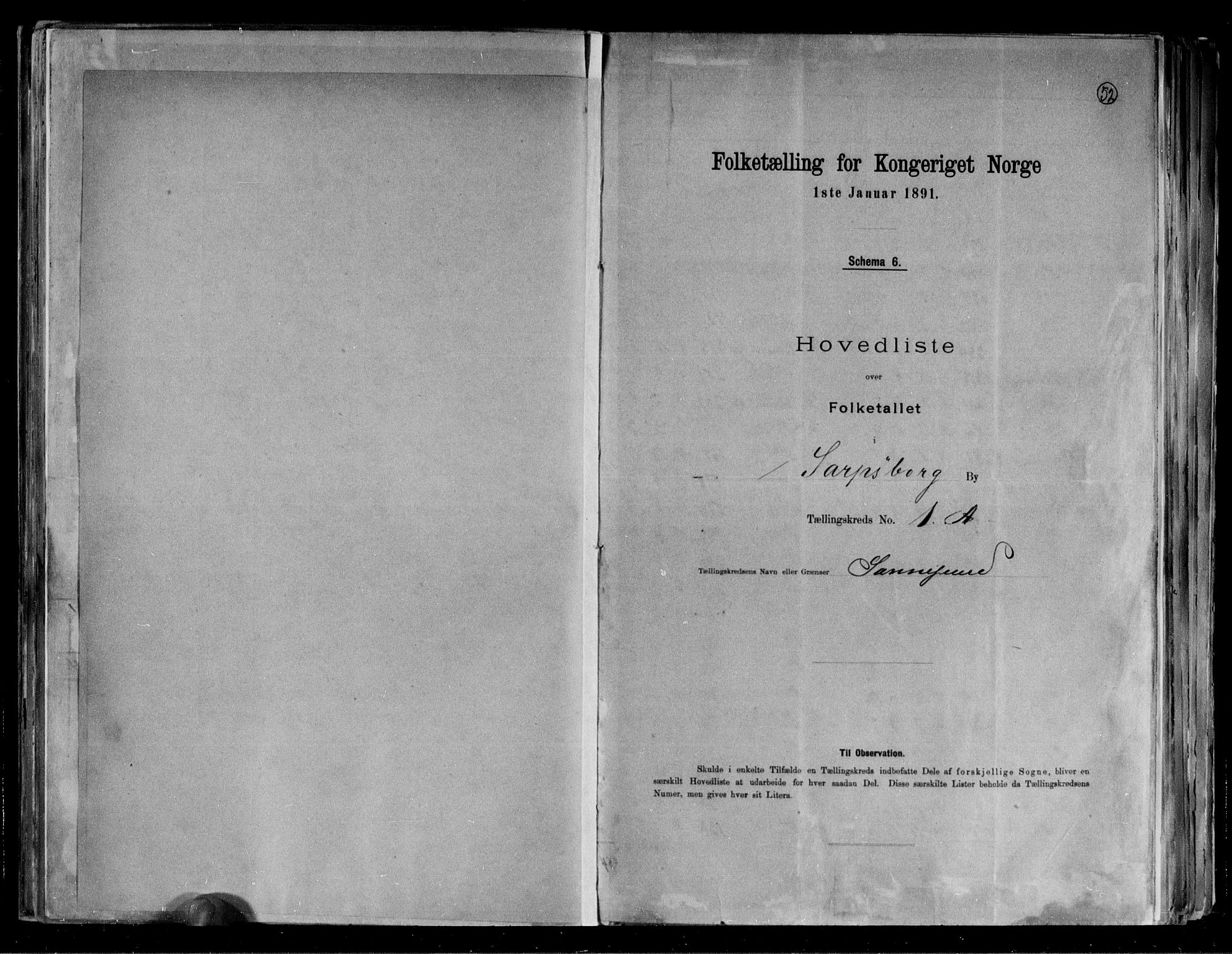 RA, 1891 census for 0102 Sarpsborg, 1891, p. 4