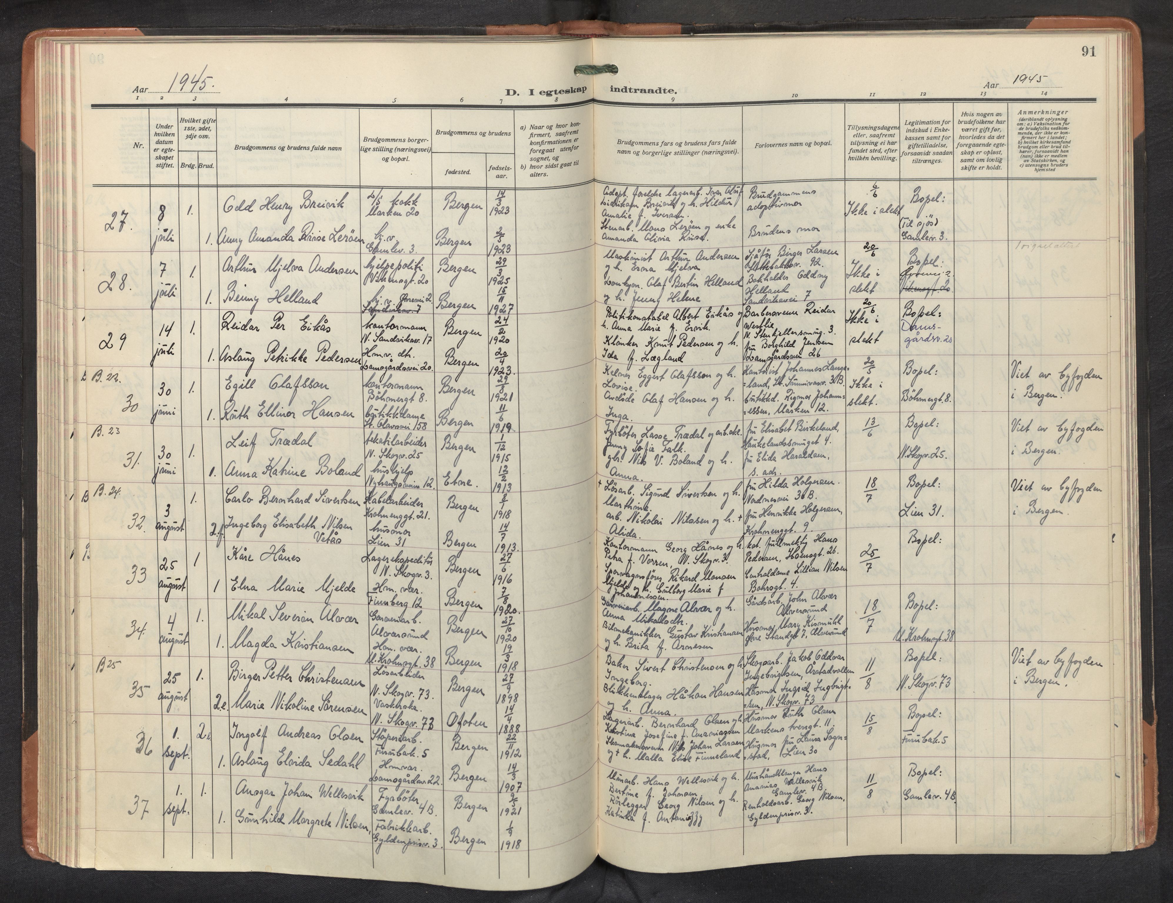 St. Markus sokneprestembete, AV/SAB-A-99935: Parish register (official) no. C 1, 1924-1947, p. 90b-91a