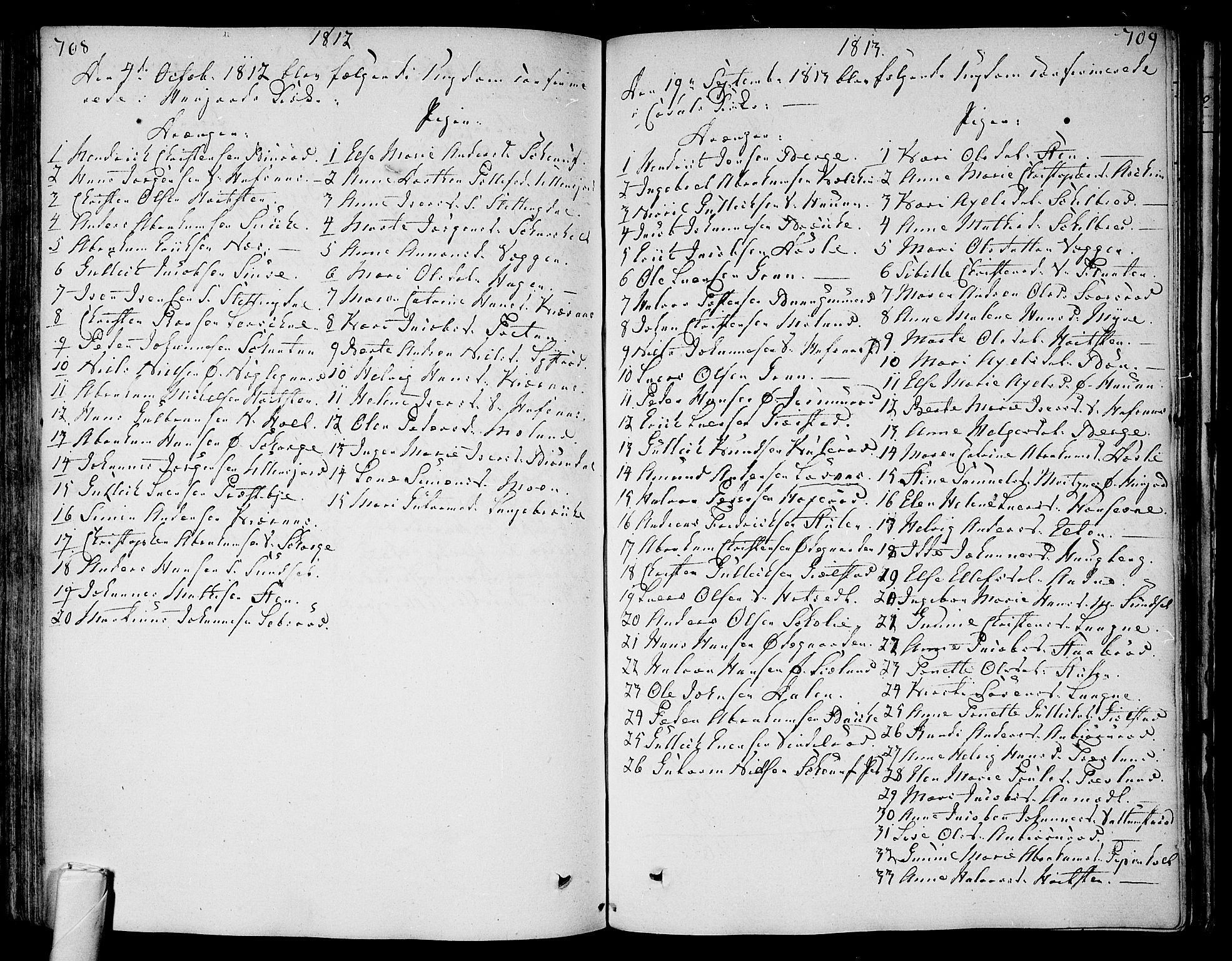 Andebu kirkebøker, SAKO/A-336/F/Fa/L0003: Parish register (official) no. 3 /1, 1803-1828, p. 708-709