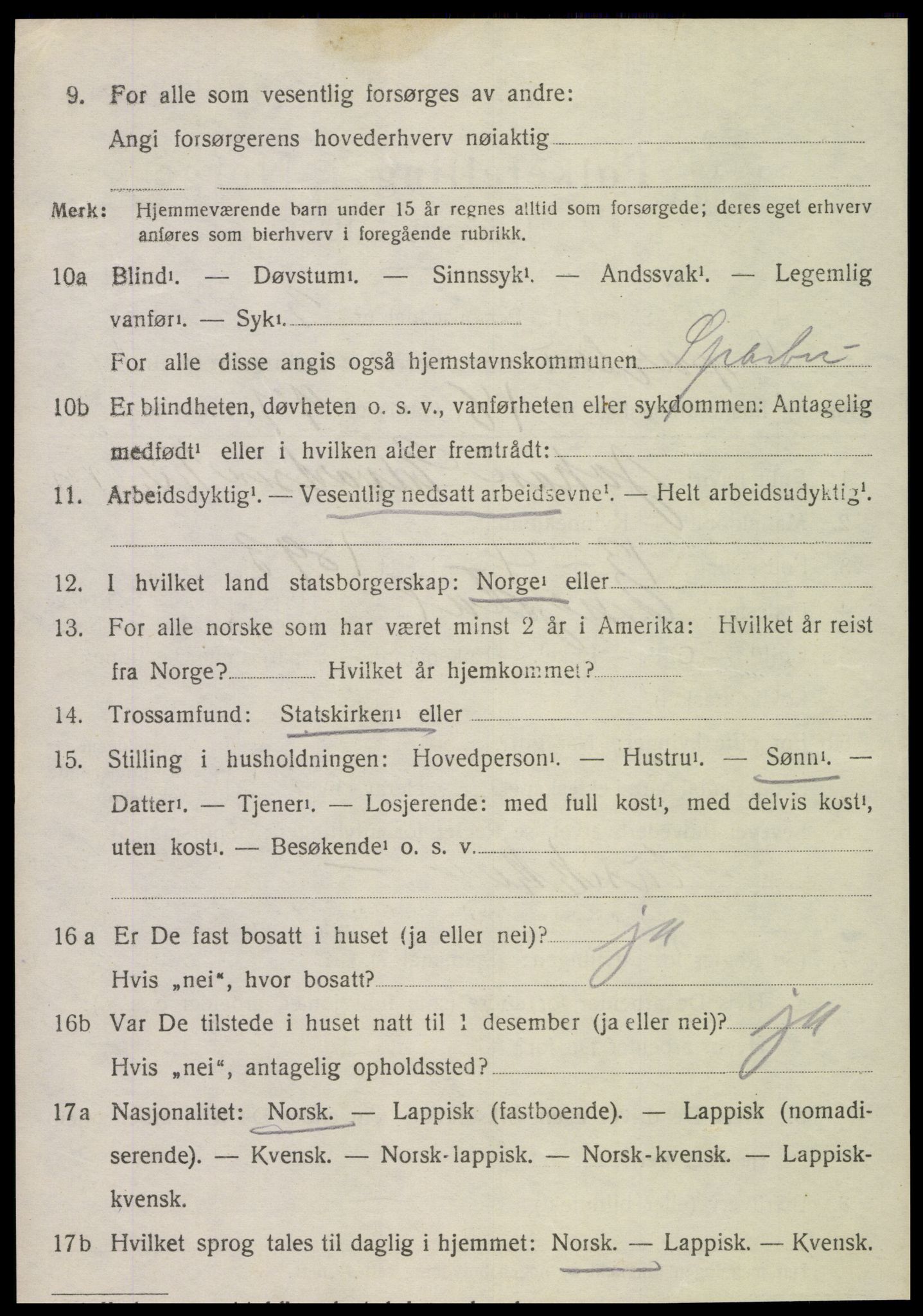 SAT, 1920 census for Sparbu, 1920, p. 5376
