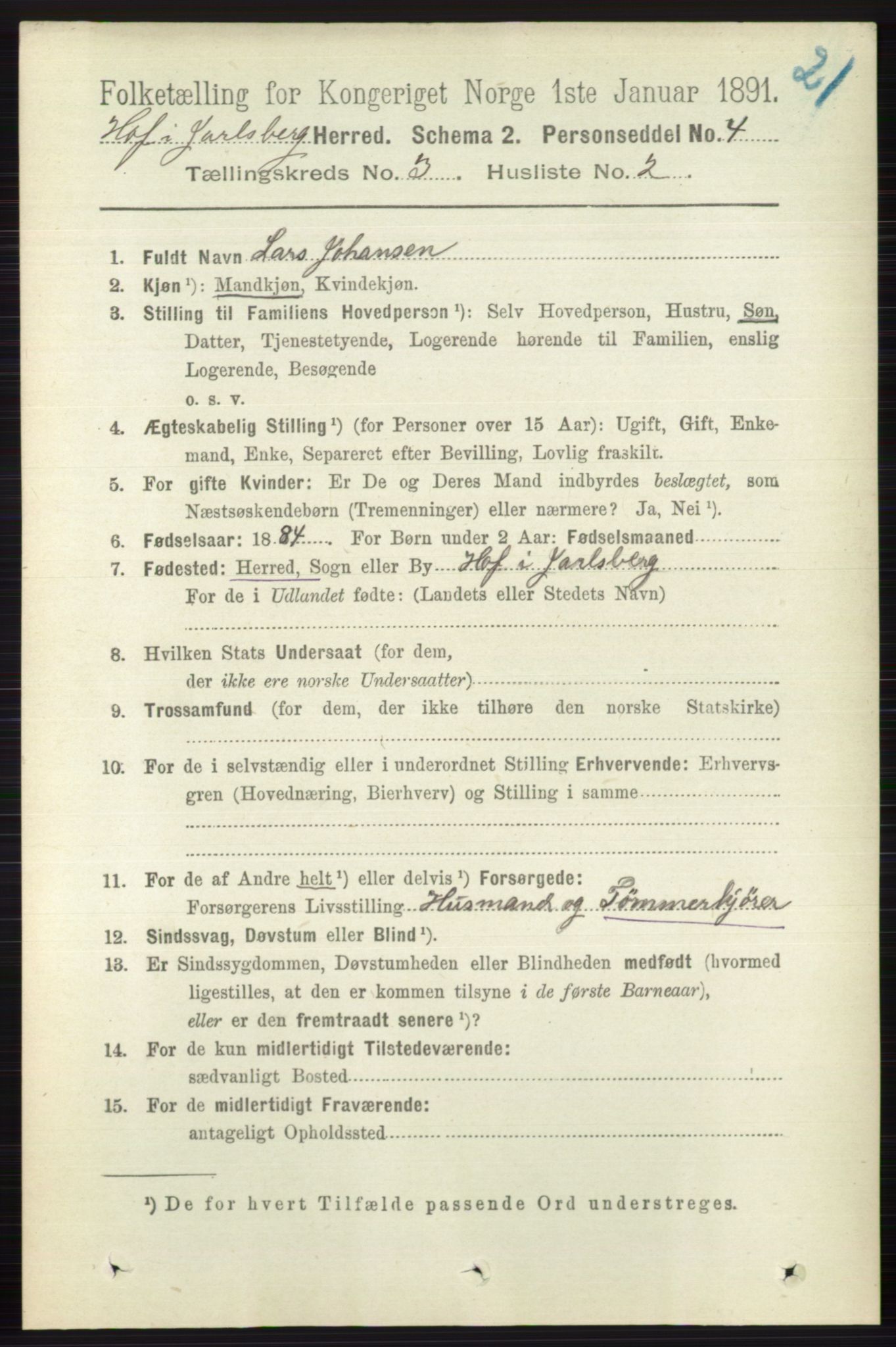 RA, 1891 census for 0714 Hof, 1891, p. 894