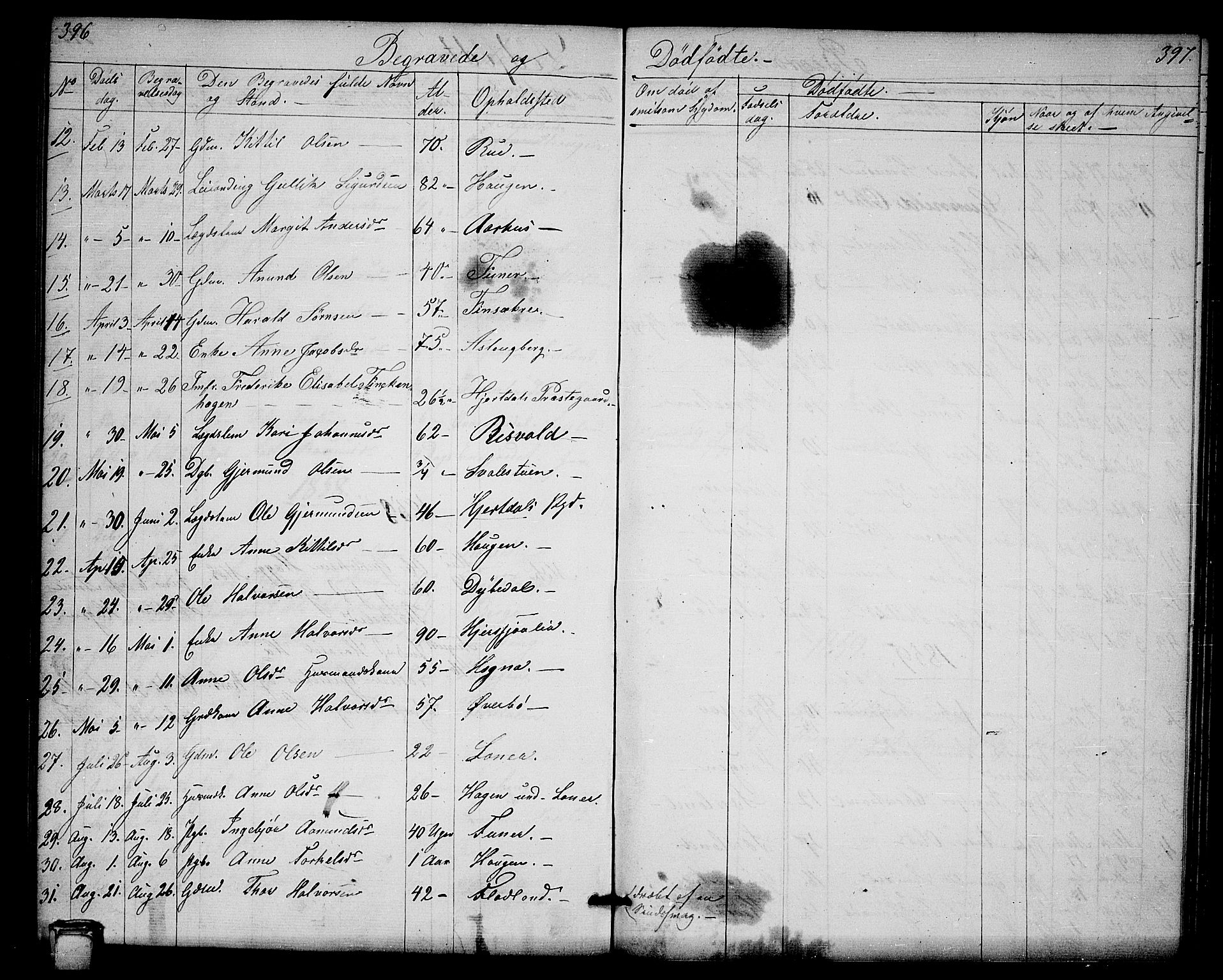 Hjartdal kirkebøker, SAKO/A-270/G/Ga/L0002: Parish register (copy) no. I 2, 1854-1888, p. 396-397