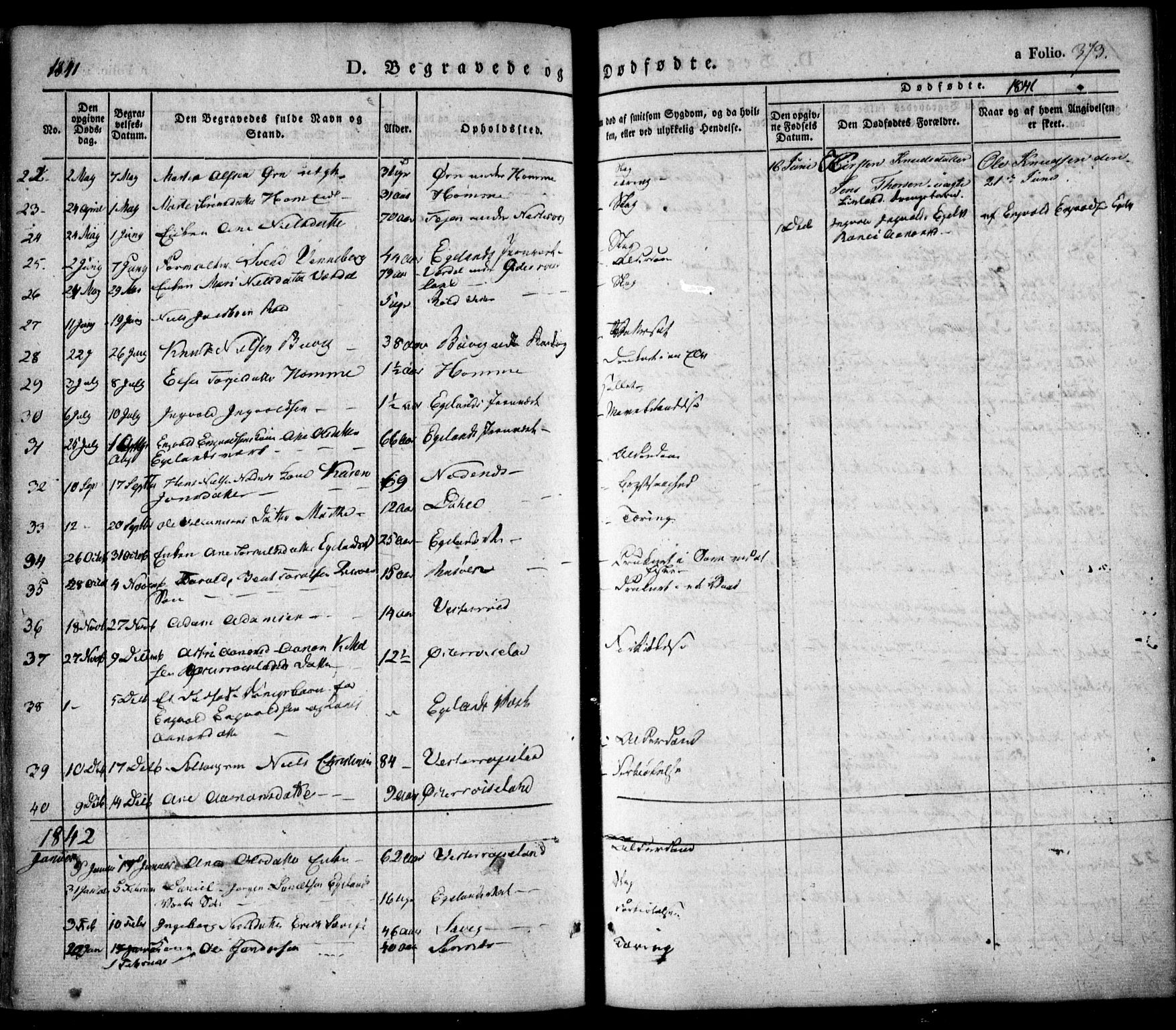 Søndeled sokneprestkontor, SAK/1111-0038/F/Fa/L0002: Parish register (official) no. A 2, 1839-1860, p. 373