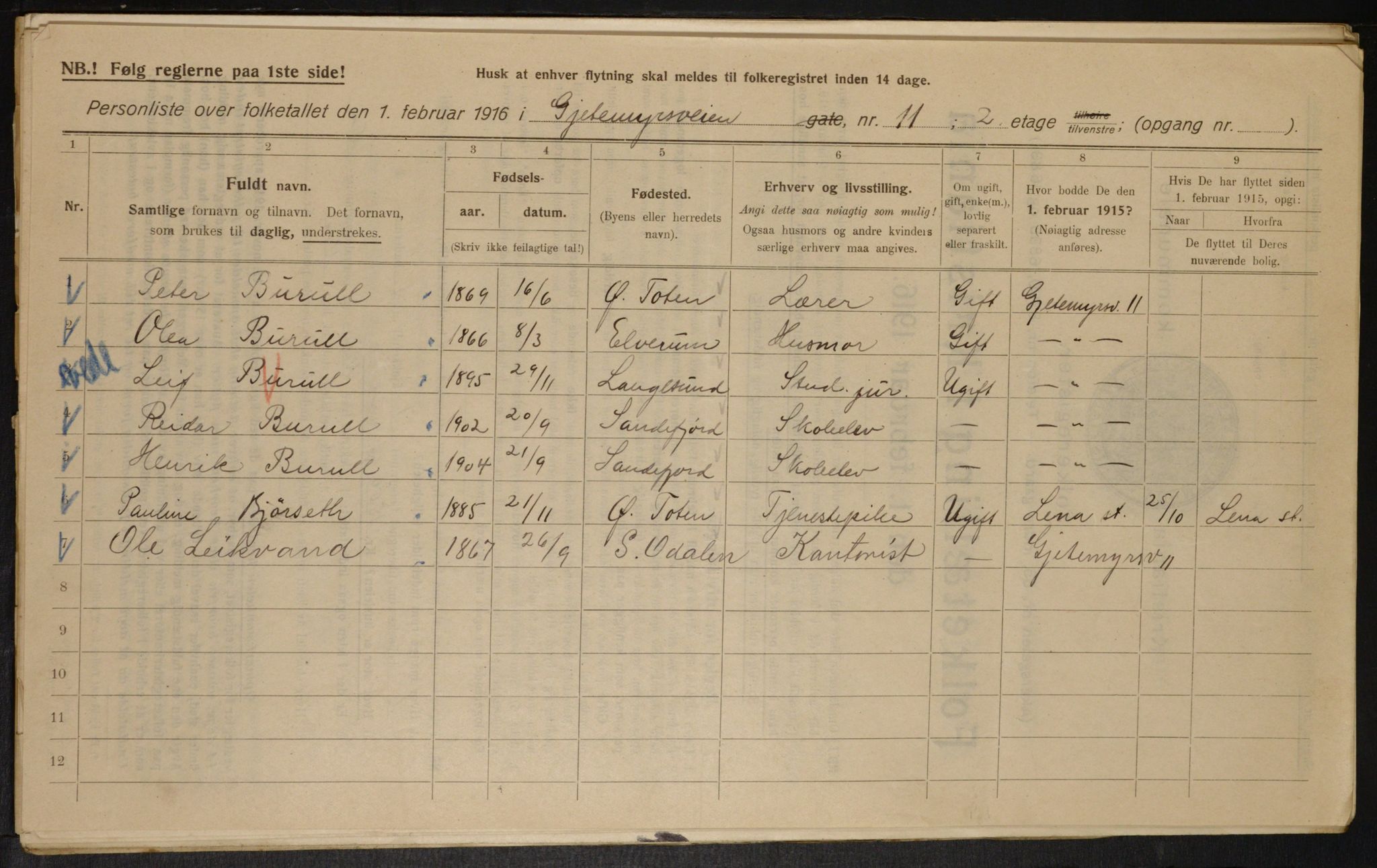 OBA, Municipal Census 1916 for Kristiania, 1916, p. 29337