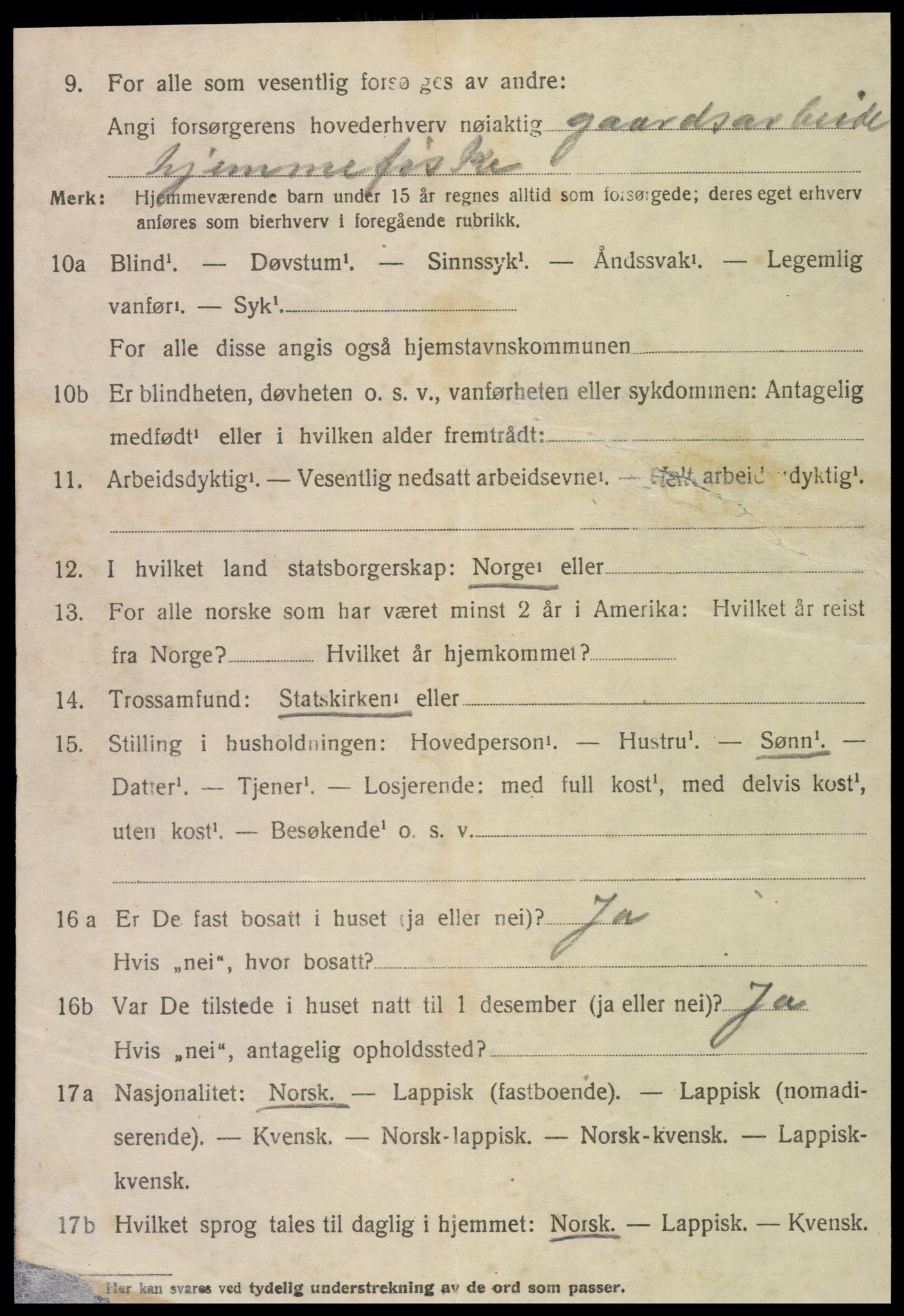 SAT, 1920 census for Vikna, 1920, p. 1152