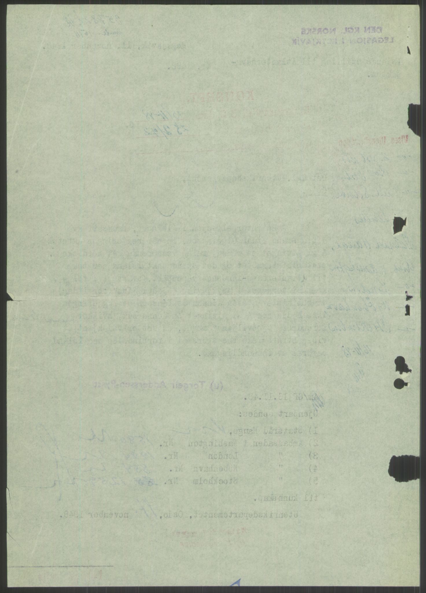 Utenriksdepartementet, RA/S-2259, 1948-1950, p. 1162