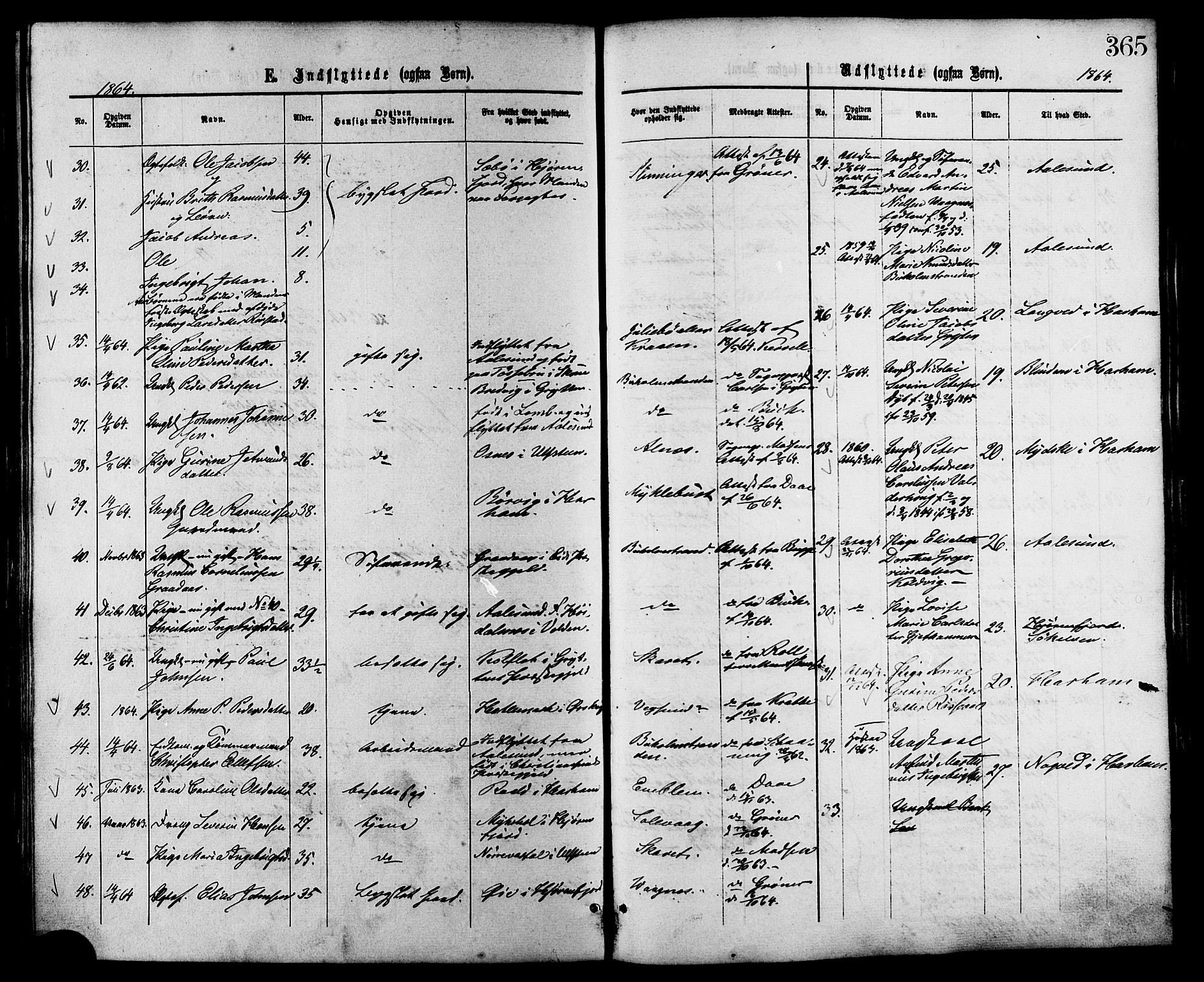 Ministerialprotokoller, klokkerbøker og fødselsregistre - Møre og Romsdal, AV/SAT-A-1454/528/L0399: Parish register (official) no. 528A10, 1864-1879, p. 365