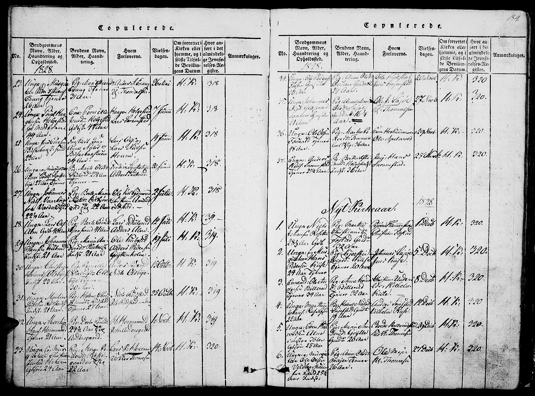 Østre Toten prestekontor, SAH/PREST-104/H/Ha/Hab/L0001: Parish register (copy) no. 1, 1827-1839, p. 184
