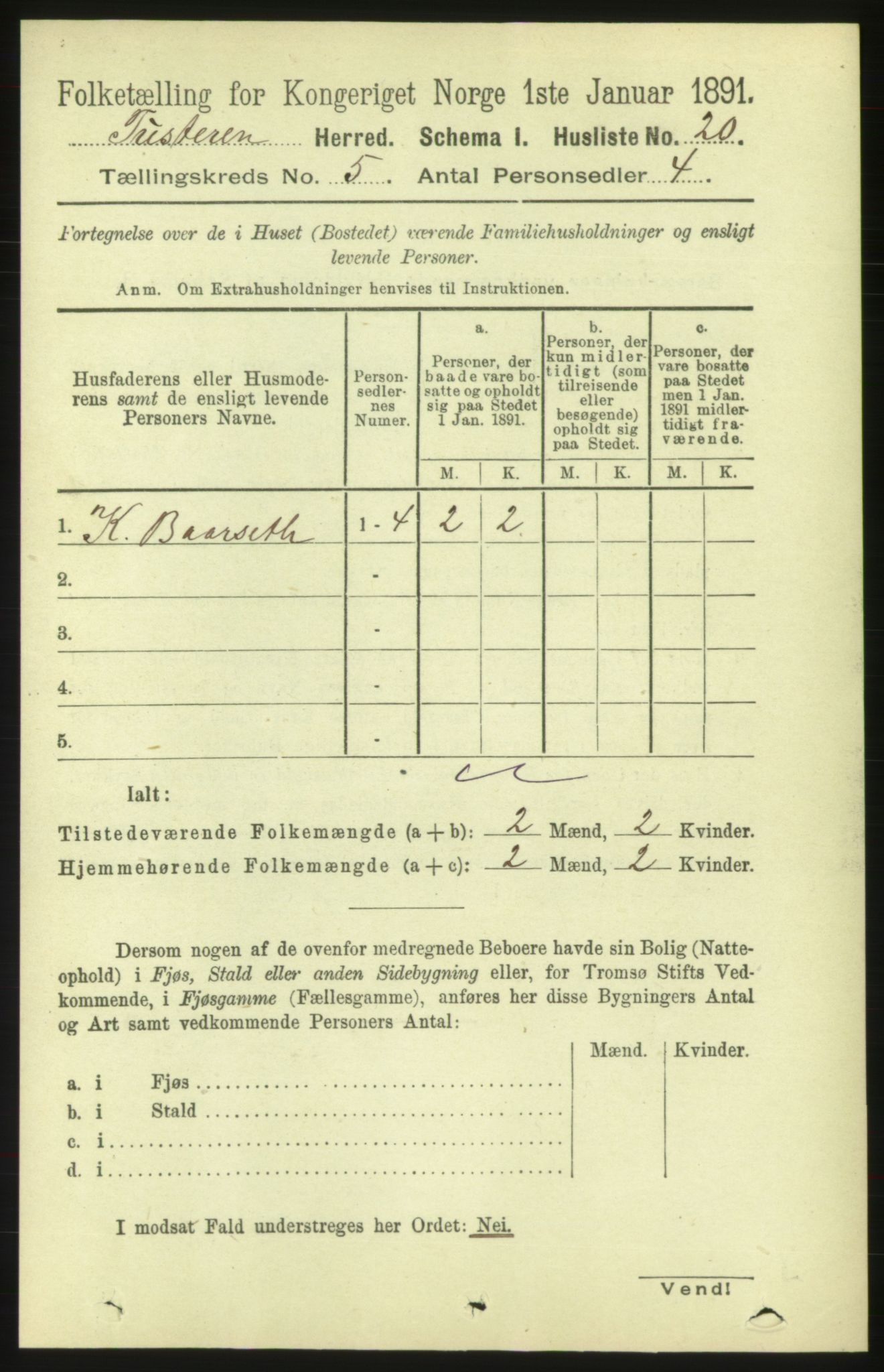 RA, 1891 census for 1572 Tustna, 1891, p. 1706