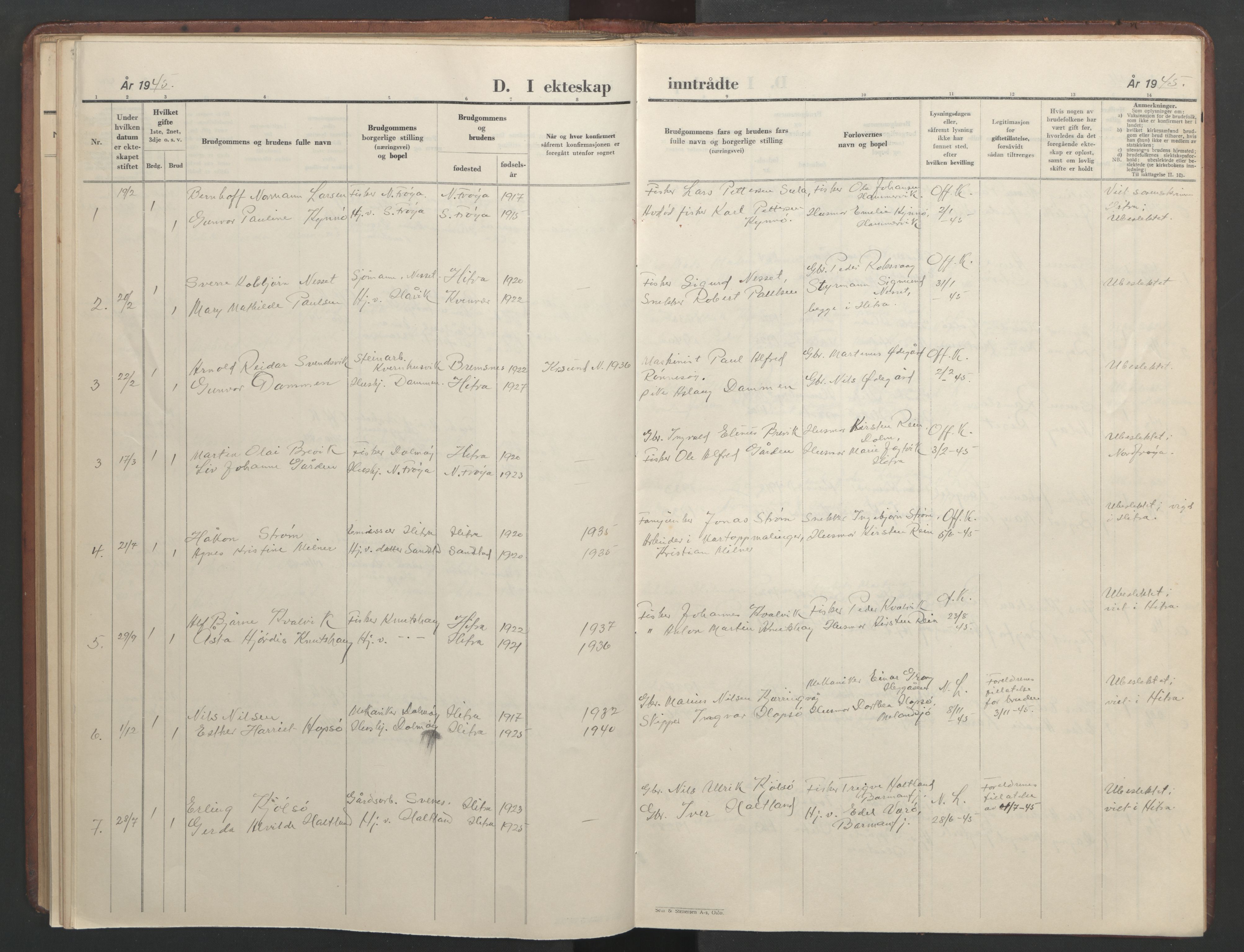 Ministerialprotokoller, klokkerbøker og fødselsregistre - Sør-Trøndelag, SAT/A-1456/634/L0544: Parish register (copy) no. 634C06, 1927-1948, p. 107