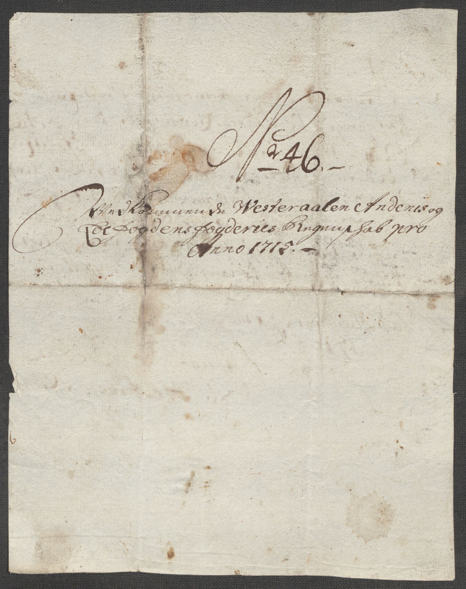 Rentekammeret inntil 1814, Reviderte regnskaper, Fogderegnskap, AV/RA-EA-4092/R67/L4681: Fogderegnskap Vesterålen, Andenes og Lofoten, 1715, p. 222