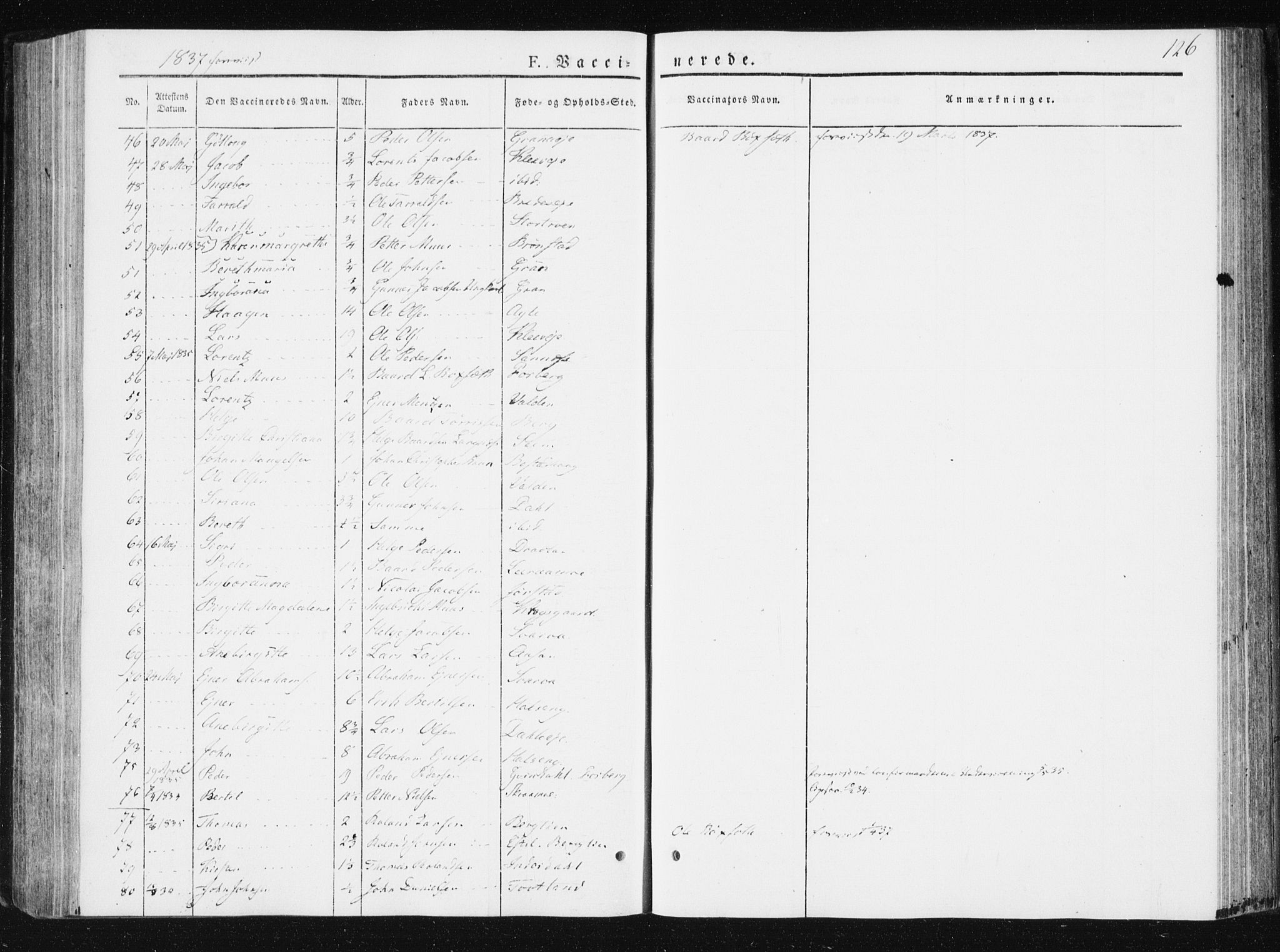 Ministerialprotokoller, klokkerbøker og fødselsregistre - Nord-Trøndelag, AV/SAT-A-1458/749/L0470: Parish register (official) no. 749A04, 1834-1853, p. 126