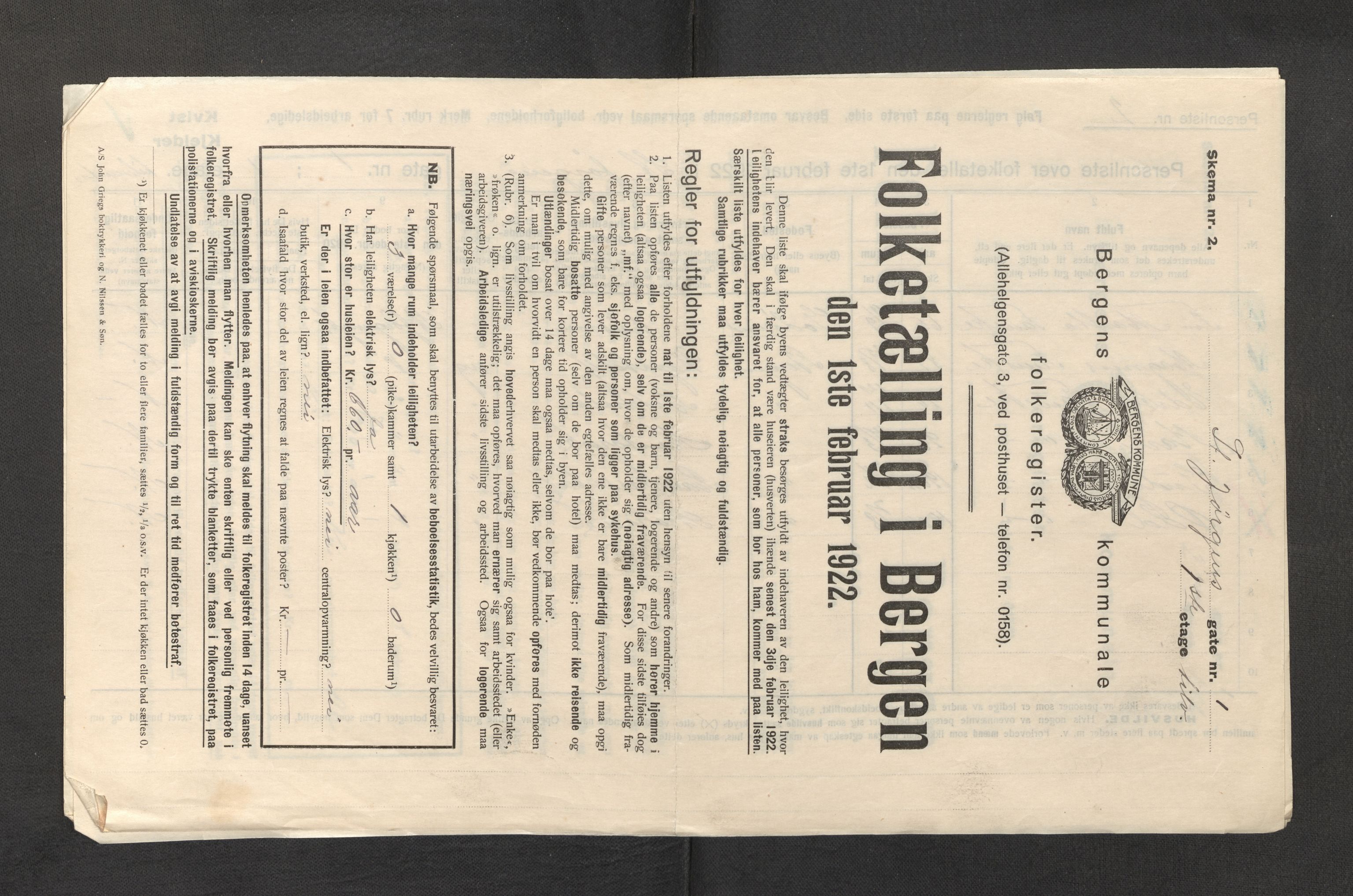 SAB, Municipal Census 1922 for Bergen, 1922, p. 35918