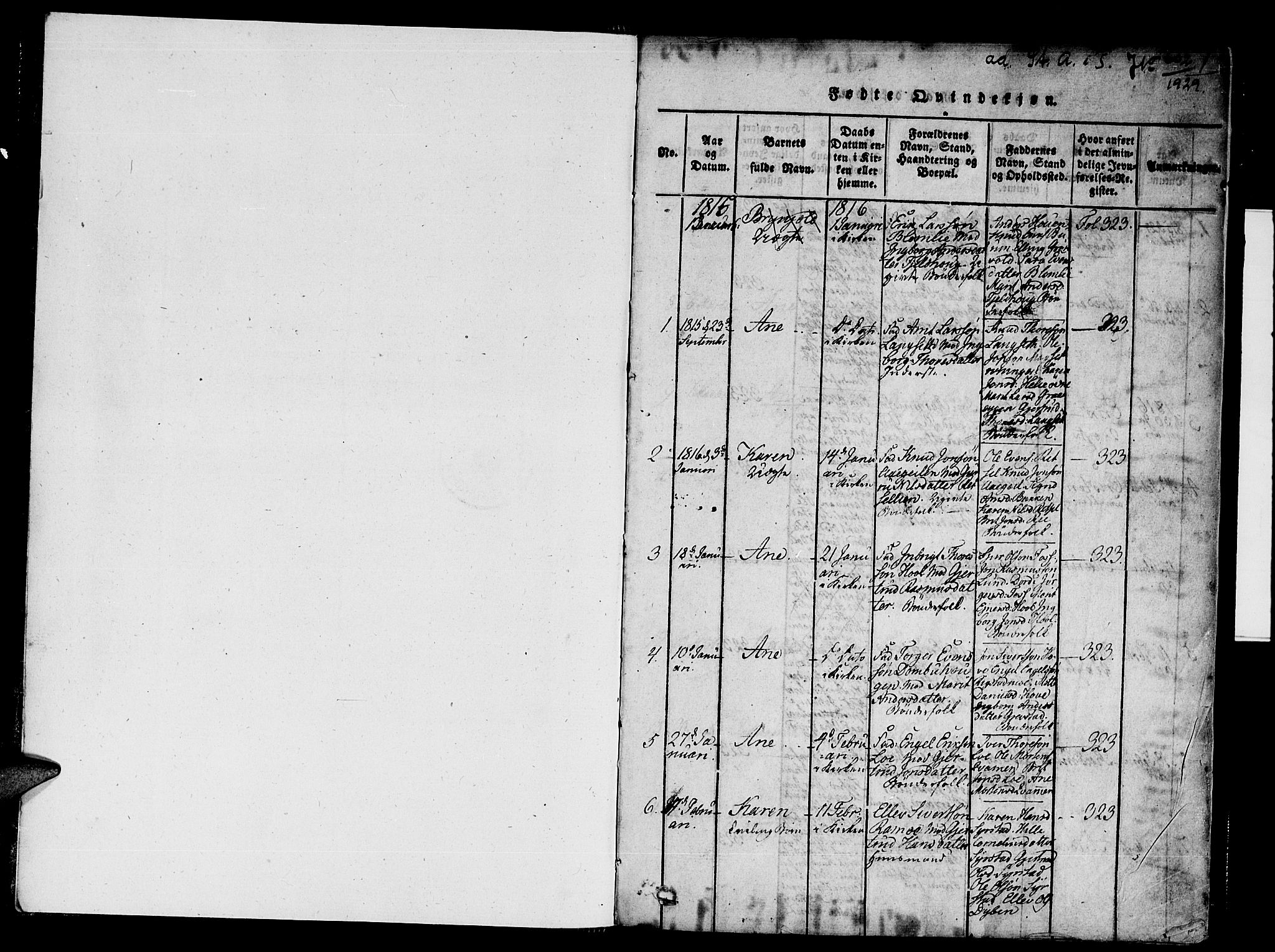 Ministerialprotokoller, klokkerbøker og fødselsregistre - Sør-Trøndelag, SAT/A-1456/672/L0853: Parish register (official) no. 672A06 /1, 1816-1829, p. 1