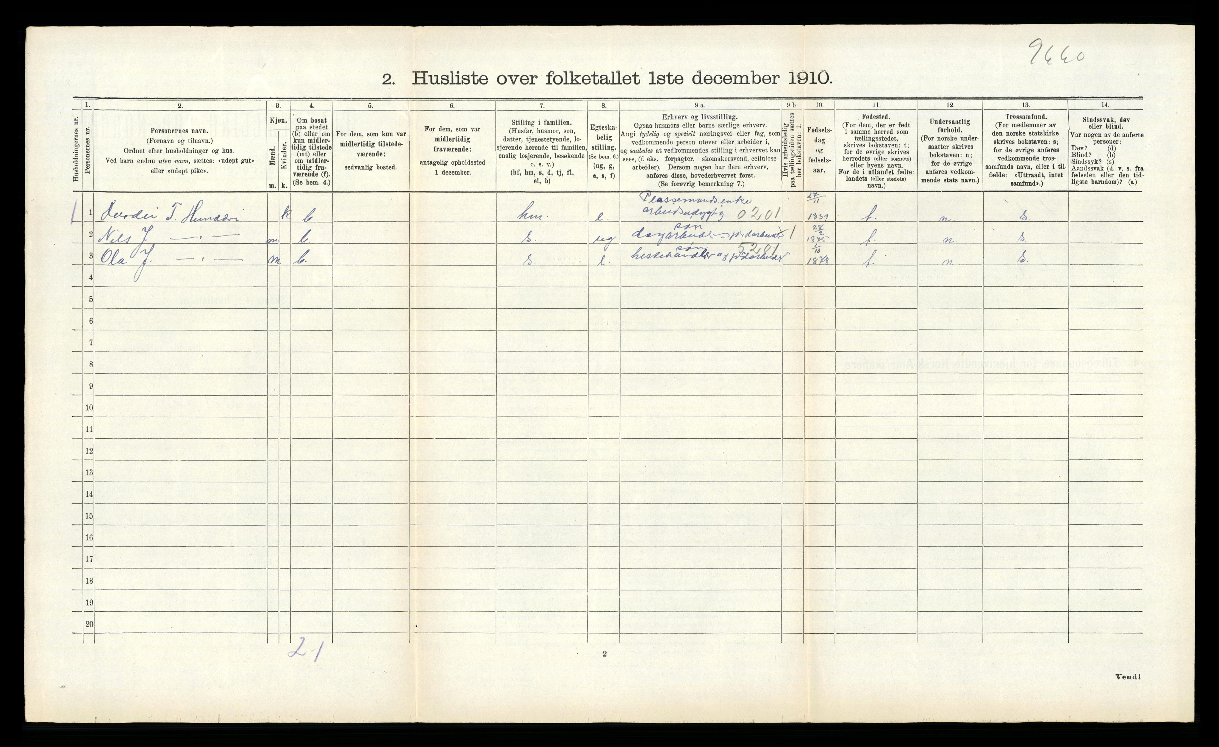 RA, 1910 census for Lærdal, 1910, p. 453