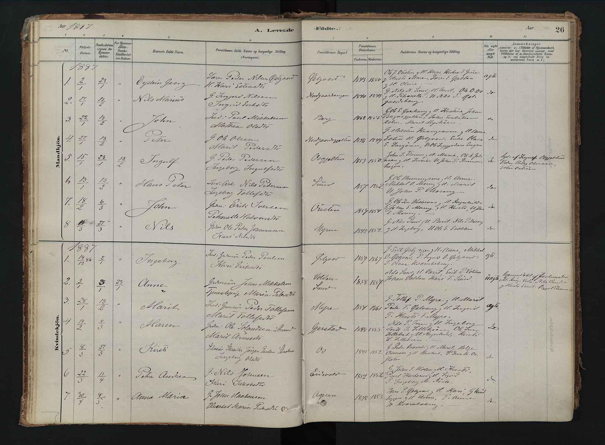 Tolga prestekontor, AV/SAH-PREST-062/K/L0008: Parish register (official) no. 8, 1877-1910, p. 26