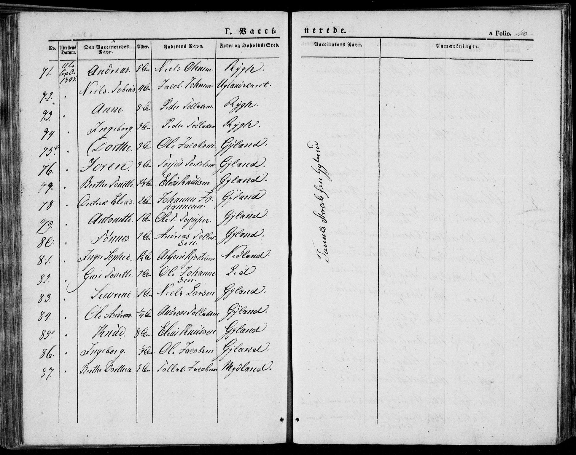 Bakke sokneprestkontor, AV/SAK-1111-0002/F/Fa/Faa/L0004: Parish register (official) no. A 4, 1834-1846, p. 410