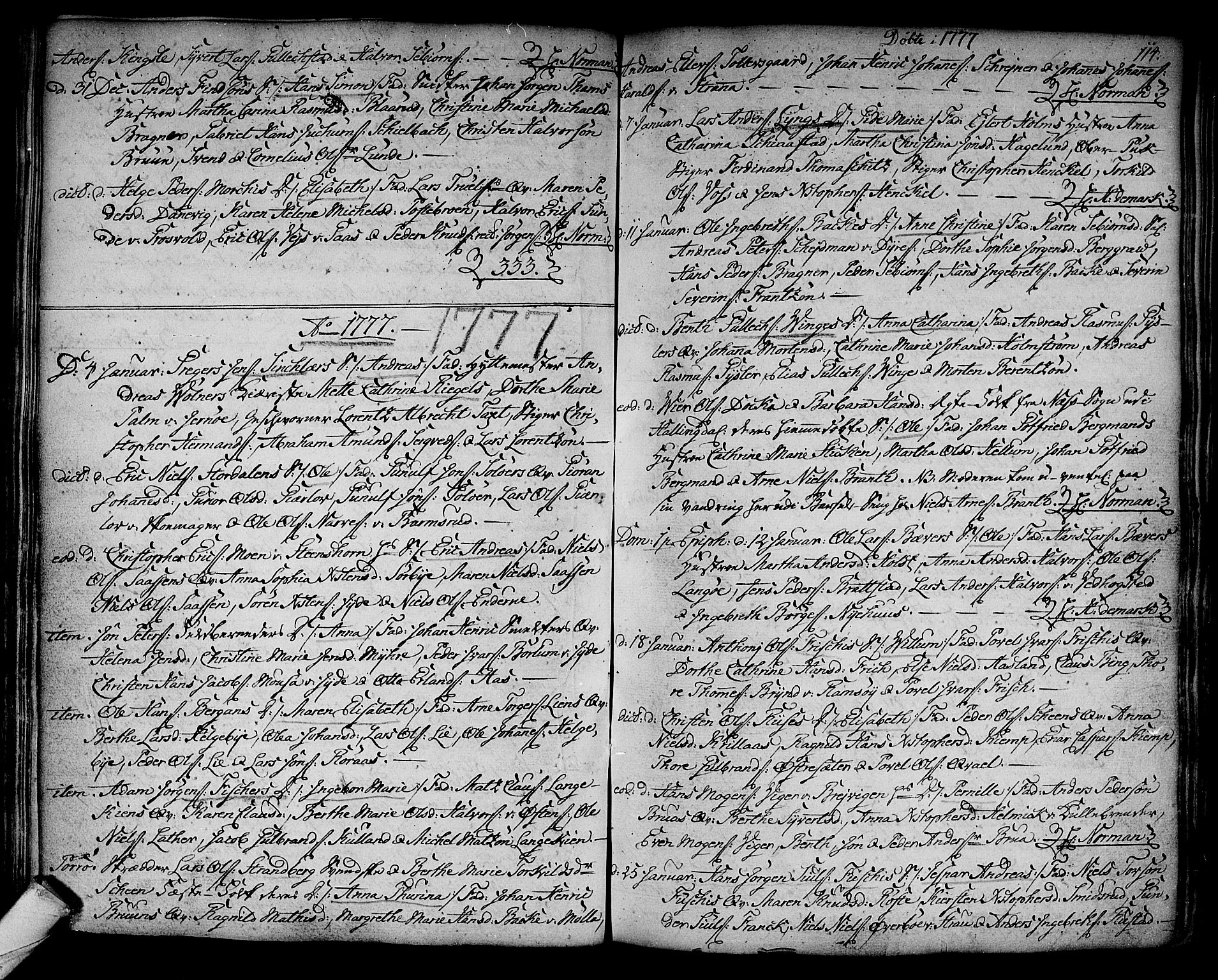 Kongsberg kirkebøker, SAKO/A-22/F/Fa/L0005: Parish register (official) no. I 5, 1769-1782, p. 114