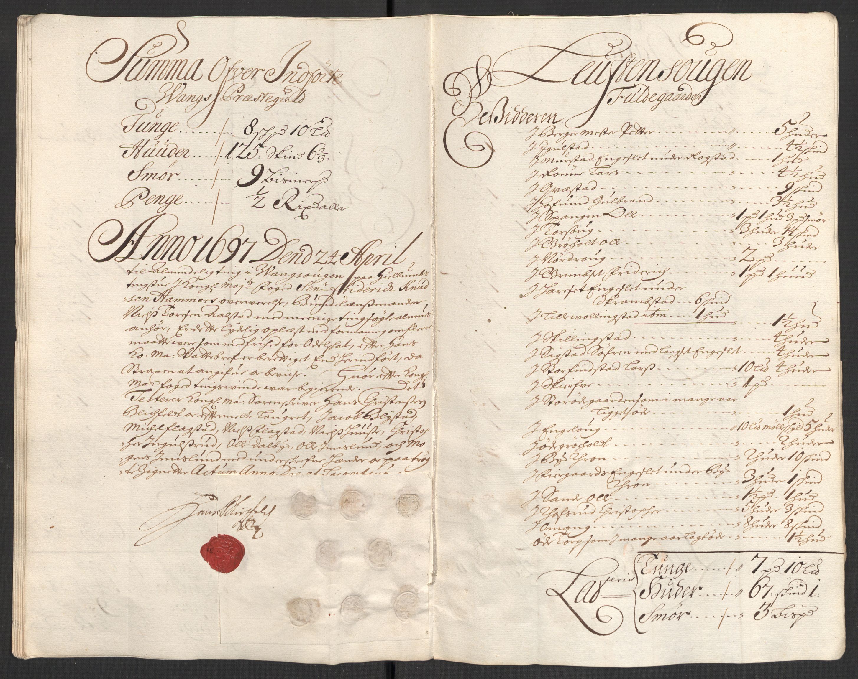 Rentekammeret inntil 1814, Reviderte regnskaper, Fogderegnskap, AV/RA-EA-4092/R16/L1037: Fogderegnskap Hedmark, 1697-1698, p. 164