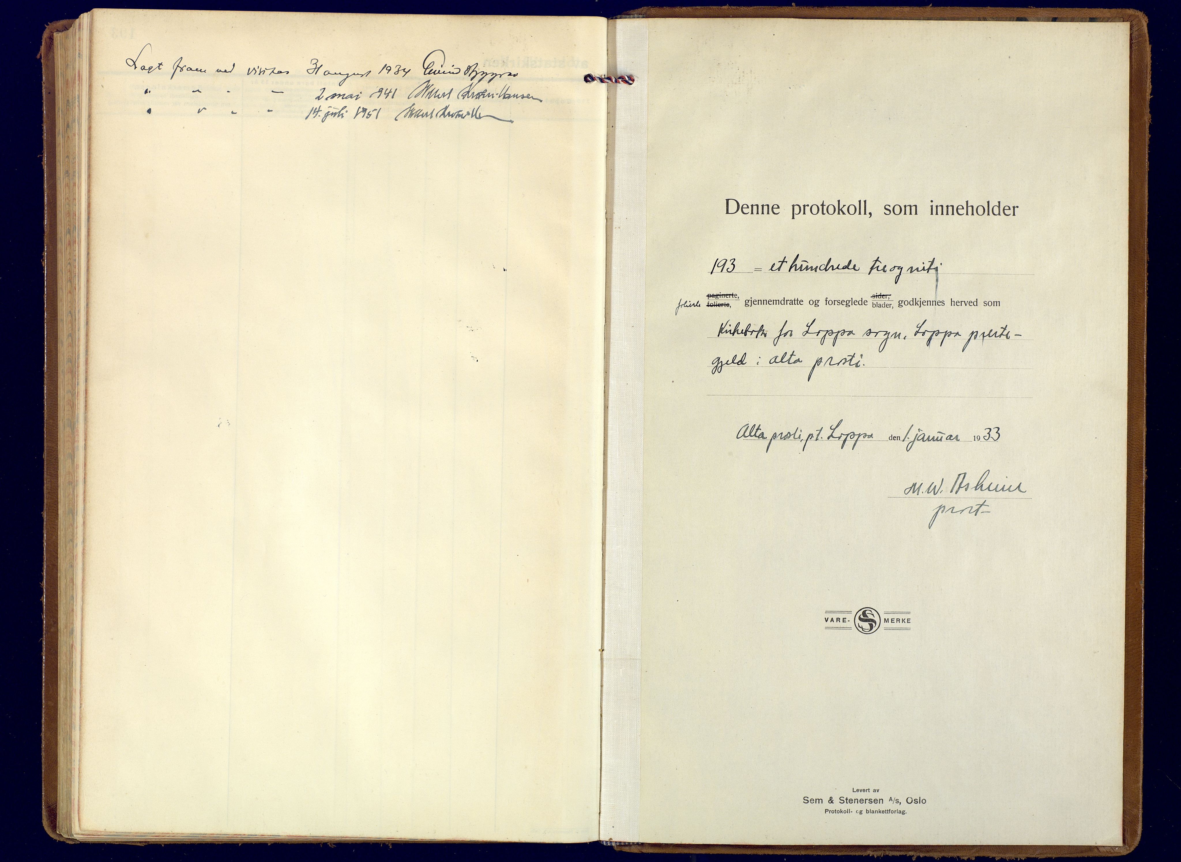 Loppa sokneprestkontor, SATØ/S-1339/H/Ha/L0014kirke: Parish register (official) no. 14, 1933-1942