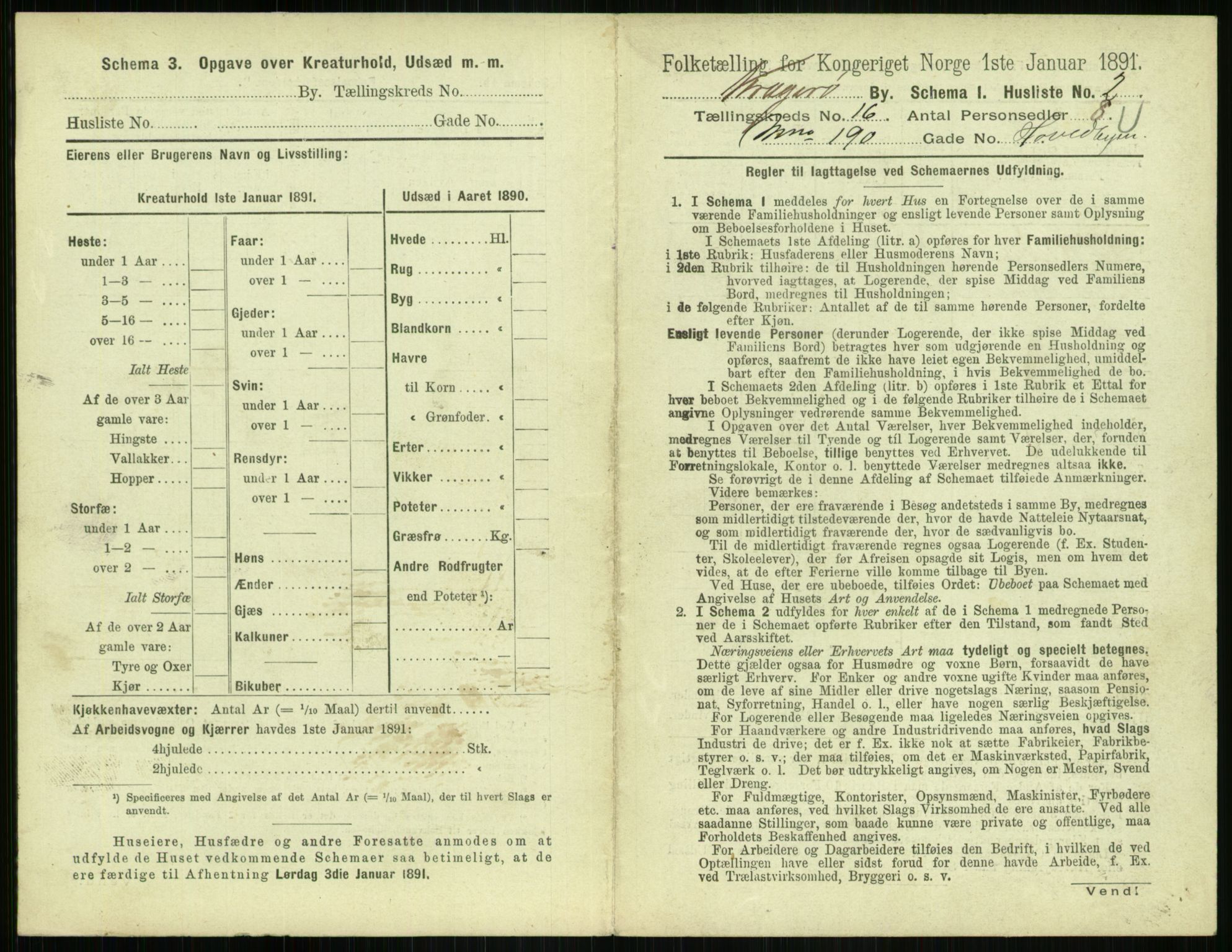 RA, 1891 census for 0801 Kragerø, 1891, p. 726