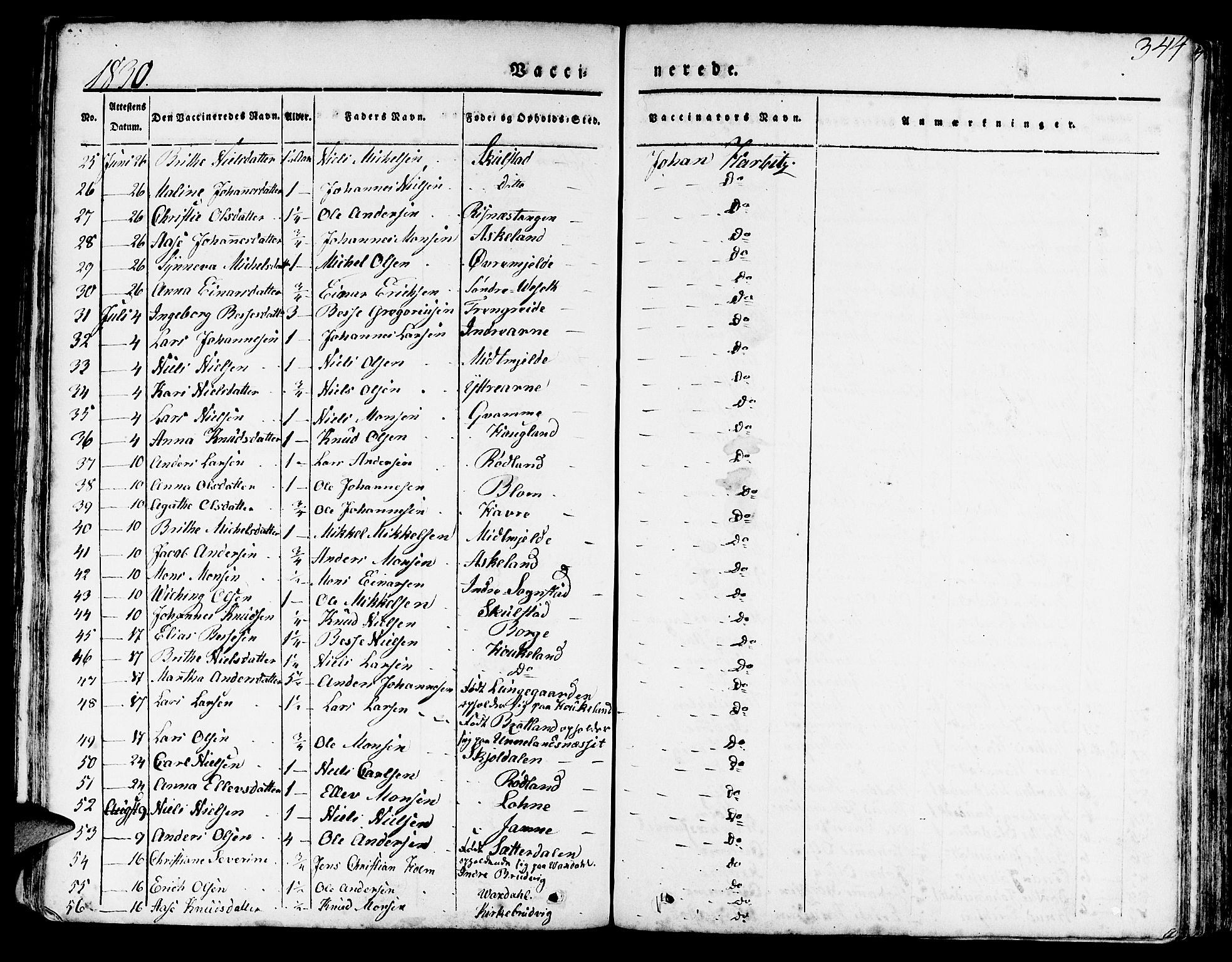 Haus sokneprestembete, AV/SAB-A-75601/H/Haa: Parish register (official) no. A 14, 1827-1838, p. 344