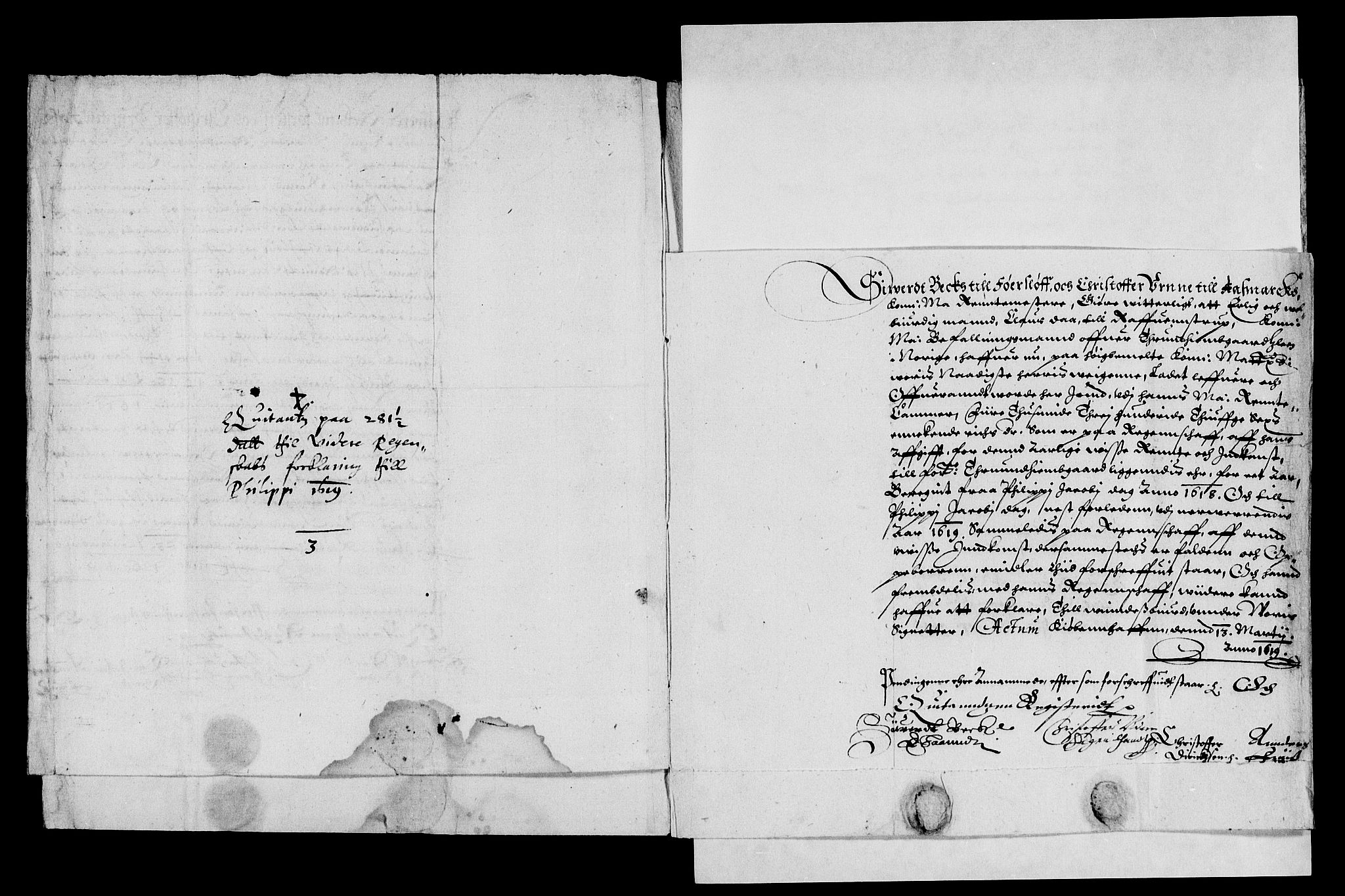 Rentekammeret inntil 1814, Reviderte regnskaper, Lensregnskaper, AV/RA-EA-5023/R/Rb/Rbw/L0017: Trondheim len, 1618-1619