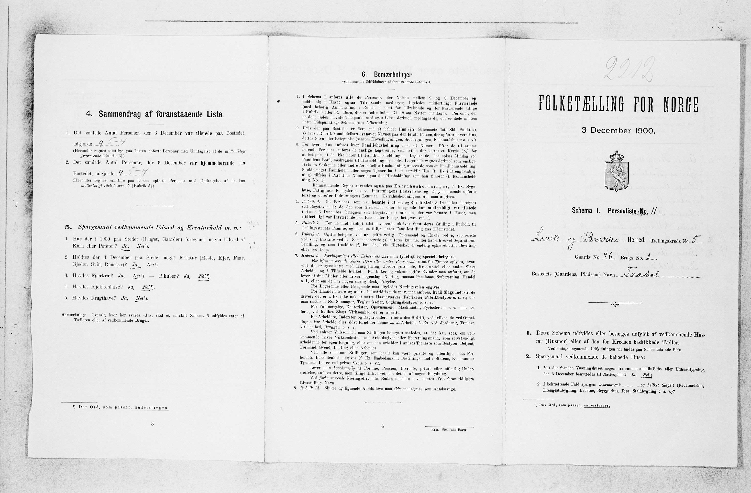SAB, 1900 census for Lavik og Brekke, 1900, p. 328