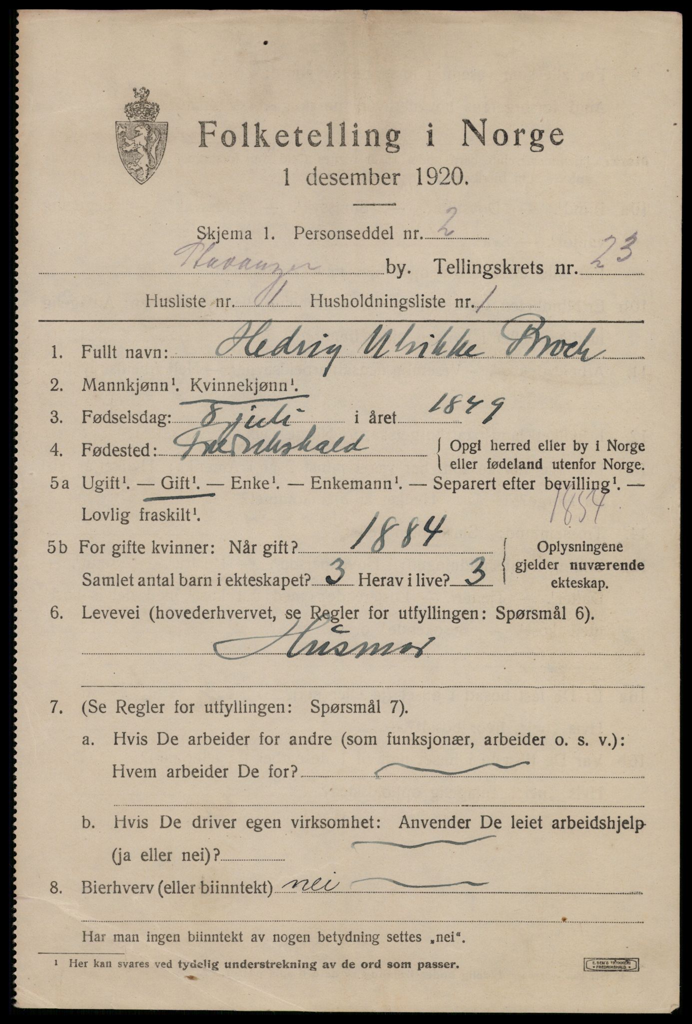 SAST, 1920 census for Stavanger, 1920, p. 75214